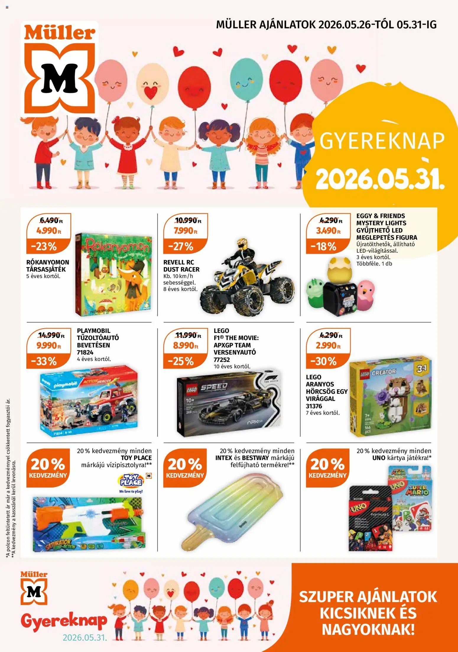 Müller újság 2026.05.26. Müller Játékprospektus (2026-05-26 - 2026-05-31)
