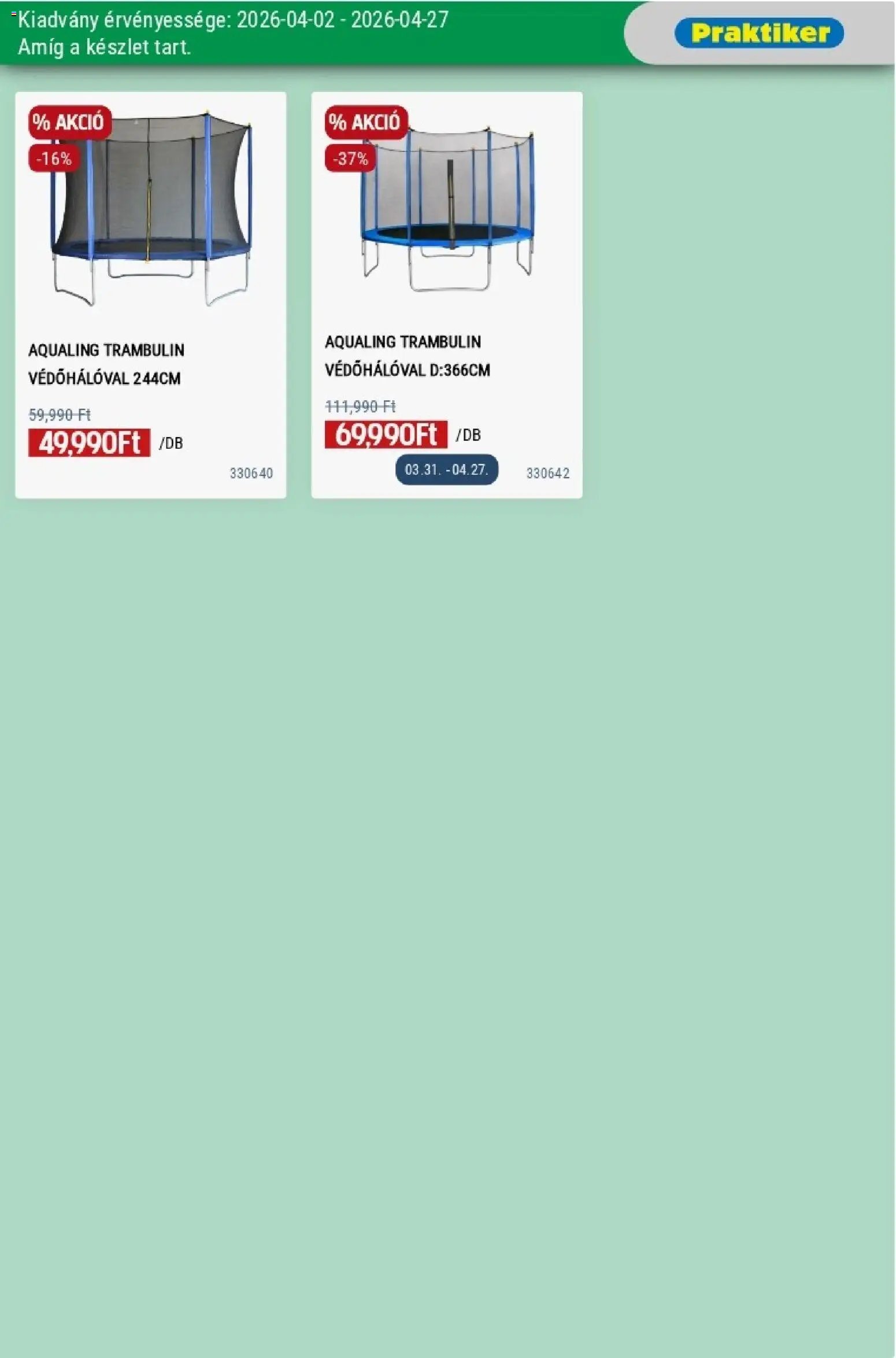 Praktiker újság 2026.04.02. Praktiker akciós újság (2026-04-02 - 2026-04-27)