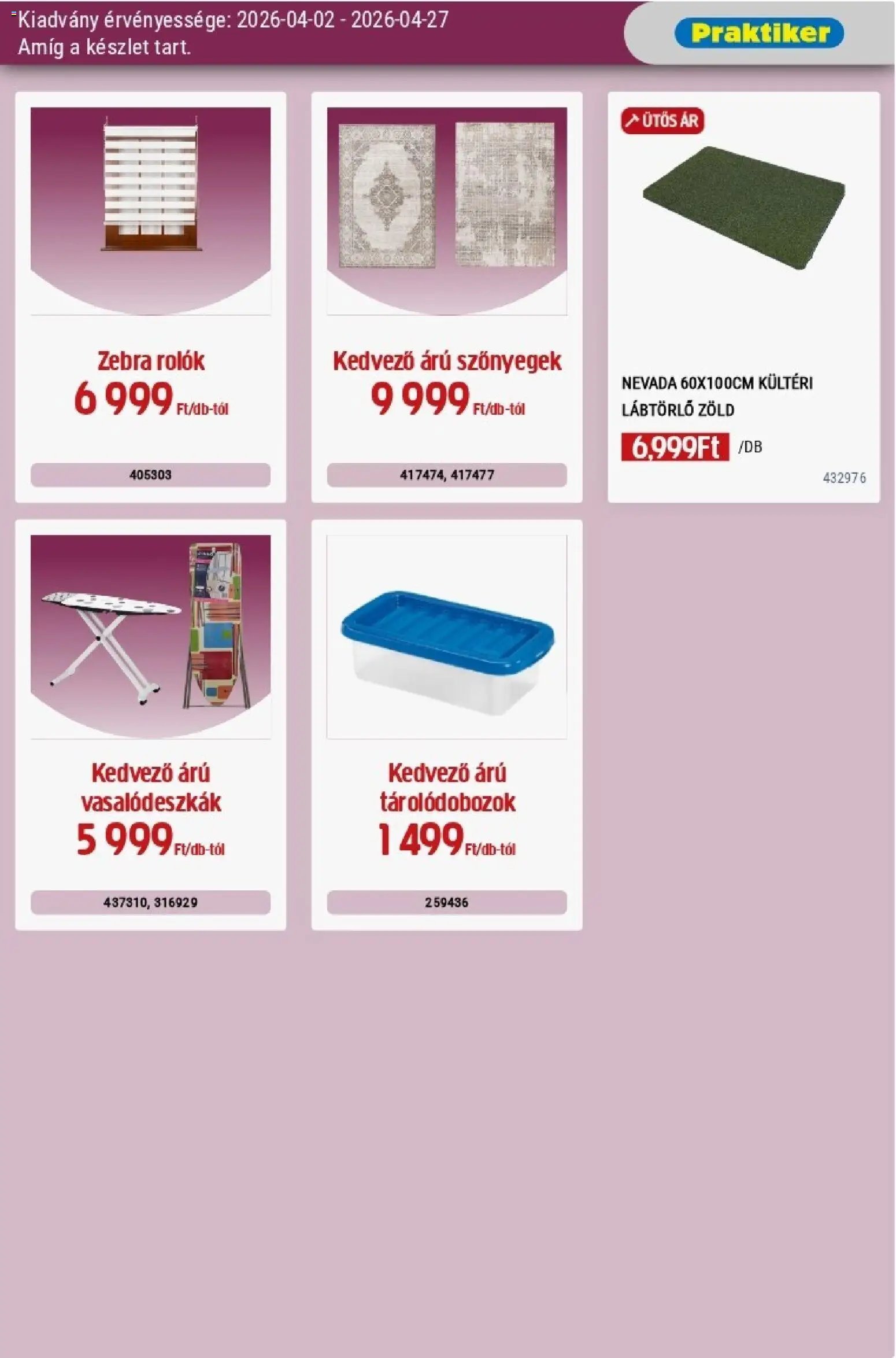 Praktiker újság 2026.04.02. Praktiker akciós újság (2026-04-02 - 2026-04-27)