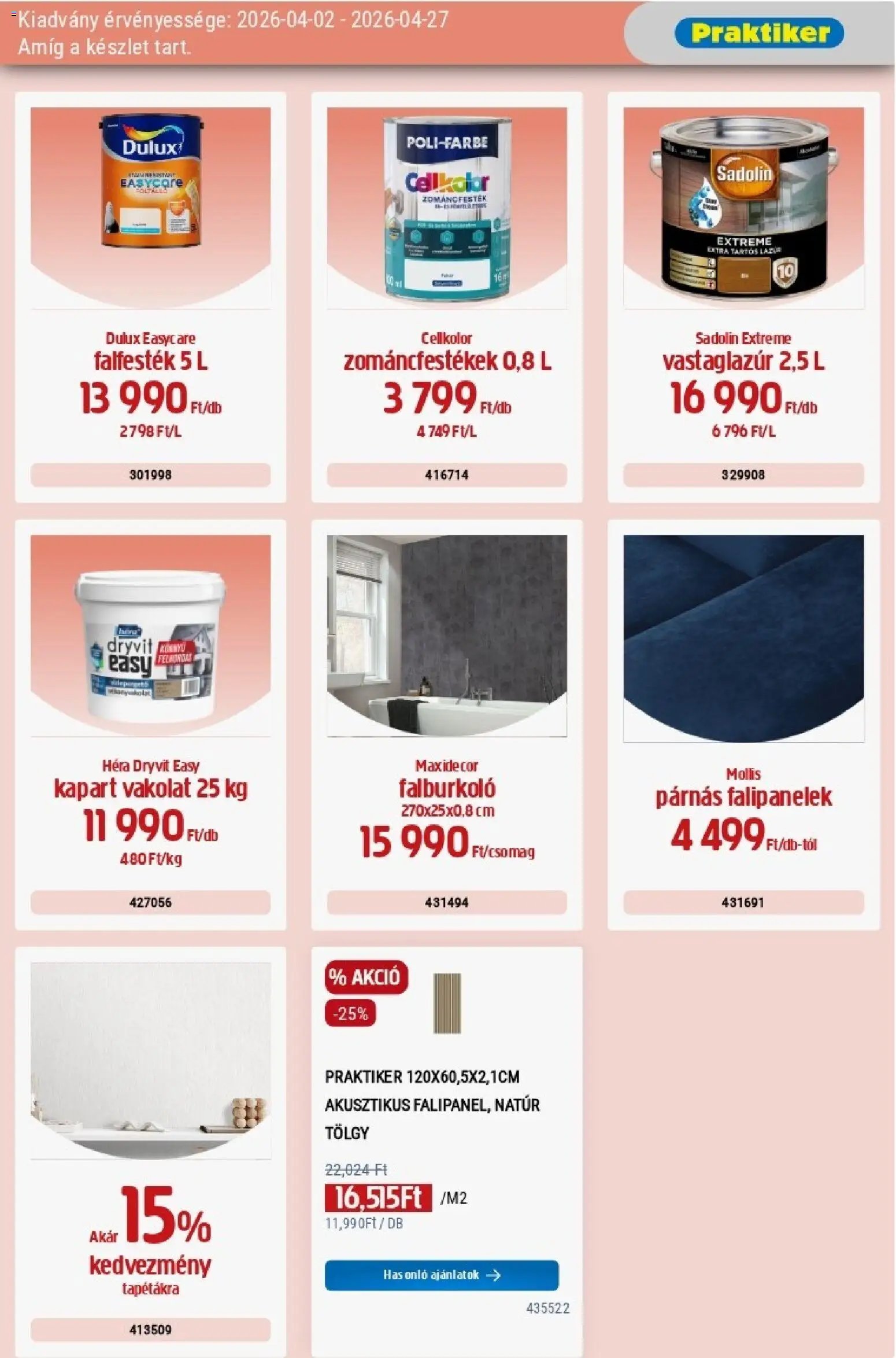 Praktiker újság 2026.04.02. Praktiker akciós újság (2026-04-02 - 2026-04-27)