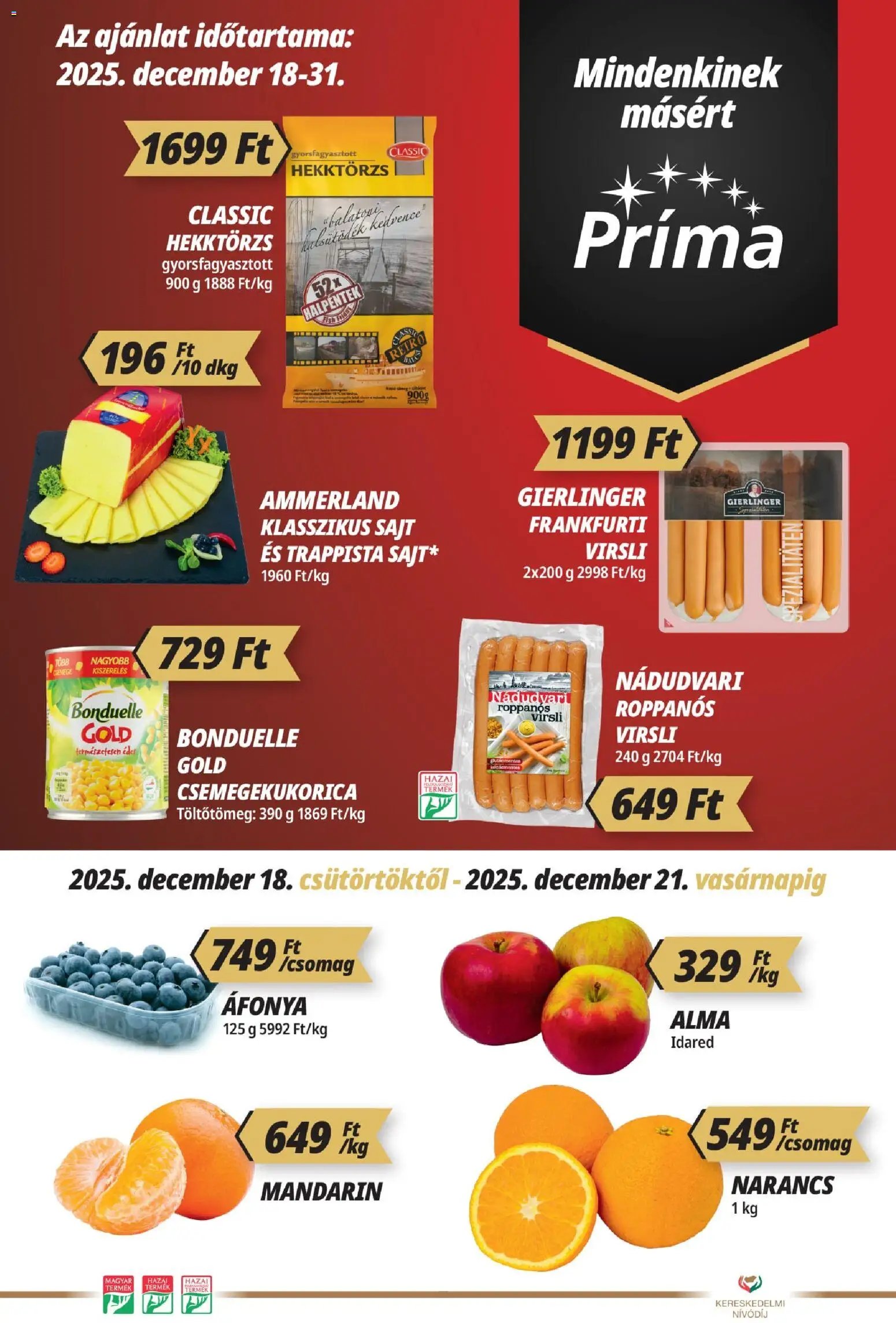CBA Príma újság 2025.12.13. Akciós újság CBA Príma (2025-12-13 - 2025-12-31)