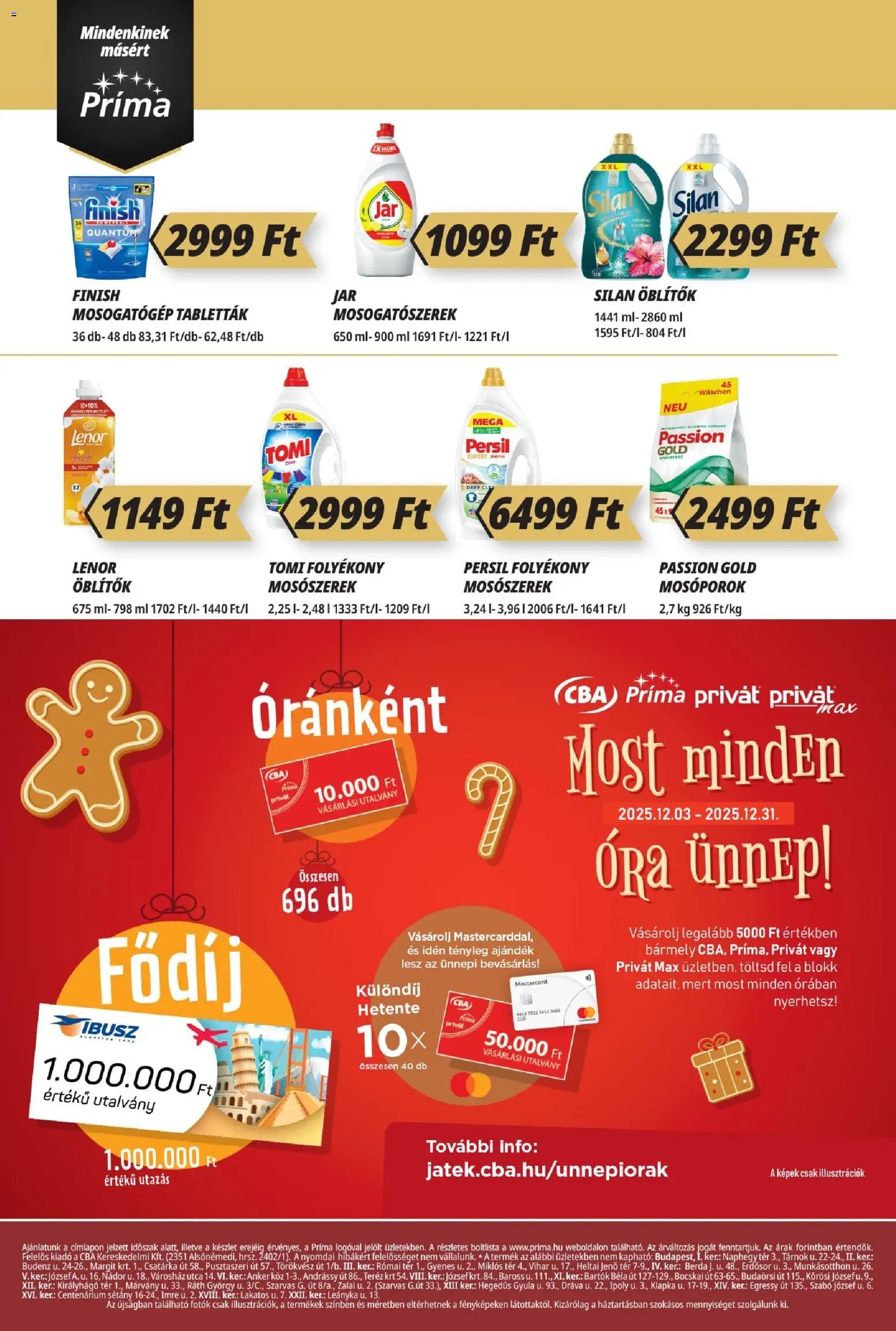CBA Príma újság 2025.12.13. Akciós újság CBA Príma (2025-12-13 - 2025-12-31)
