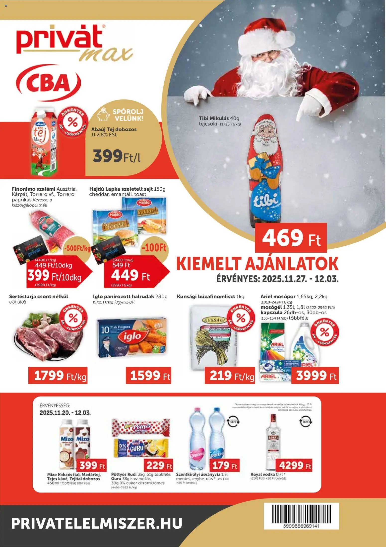 PRIVÁT újság 2025.11.27. Aktuális szórólap MAX (2025-11-27 - 2025-12-03)