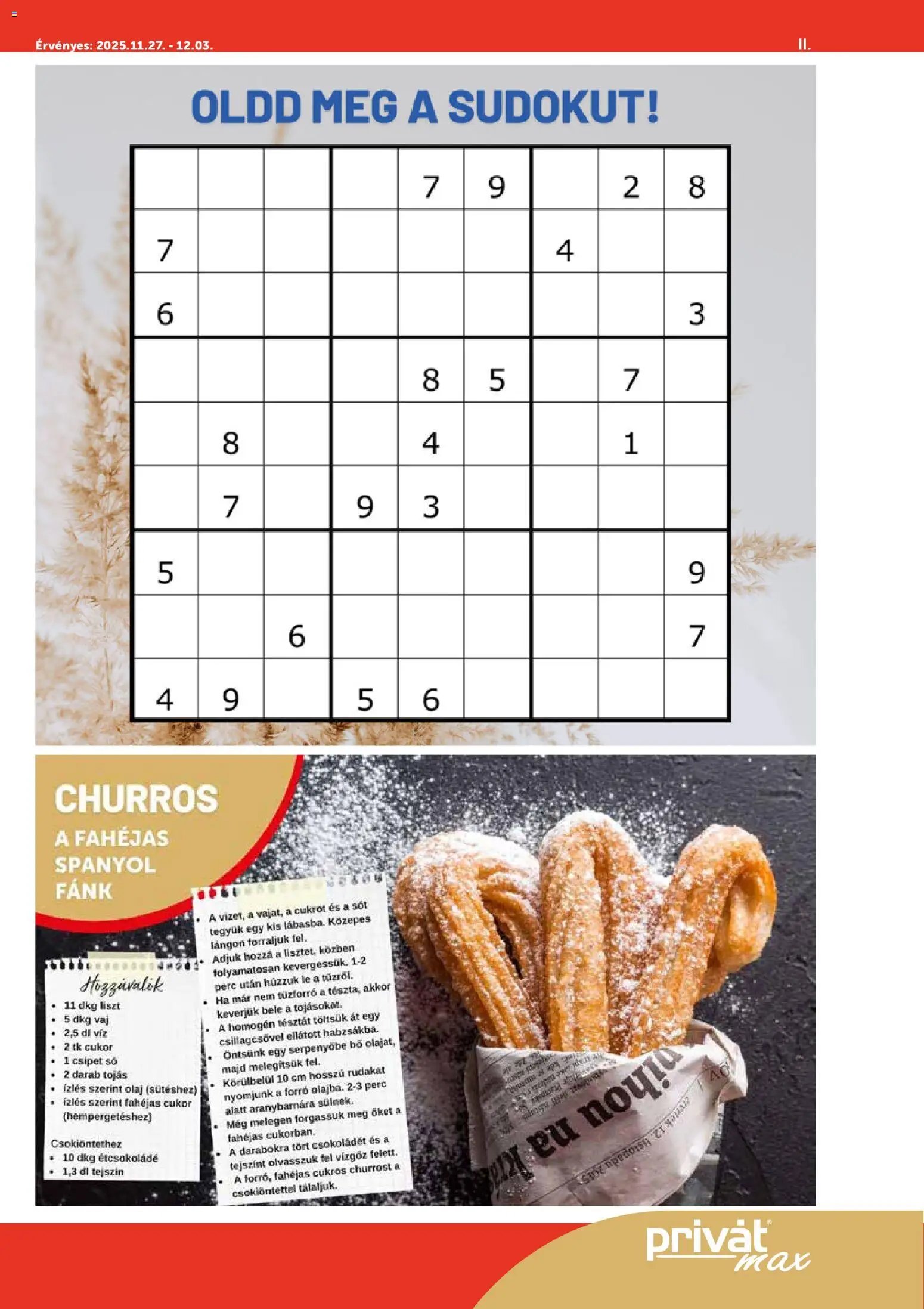 PRIVÁT újság 2025.11.27. Aktuális szórólap MAX (2025-11-27 - 2025-12-03)