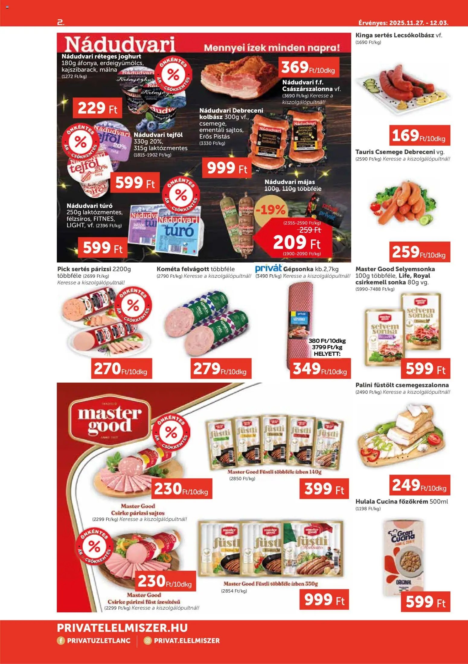 PRIVÁT újság 2025.11.27. Aktuális szórólap MAX (2025-11-27 - 2025-12-03)