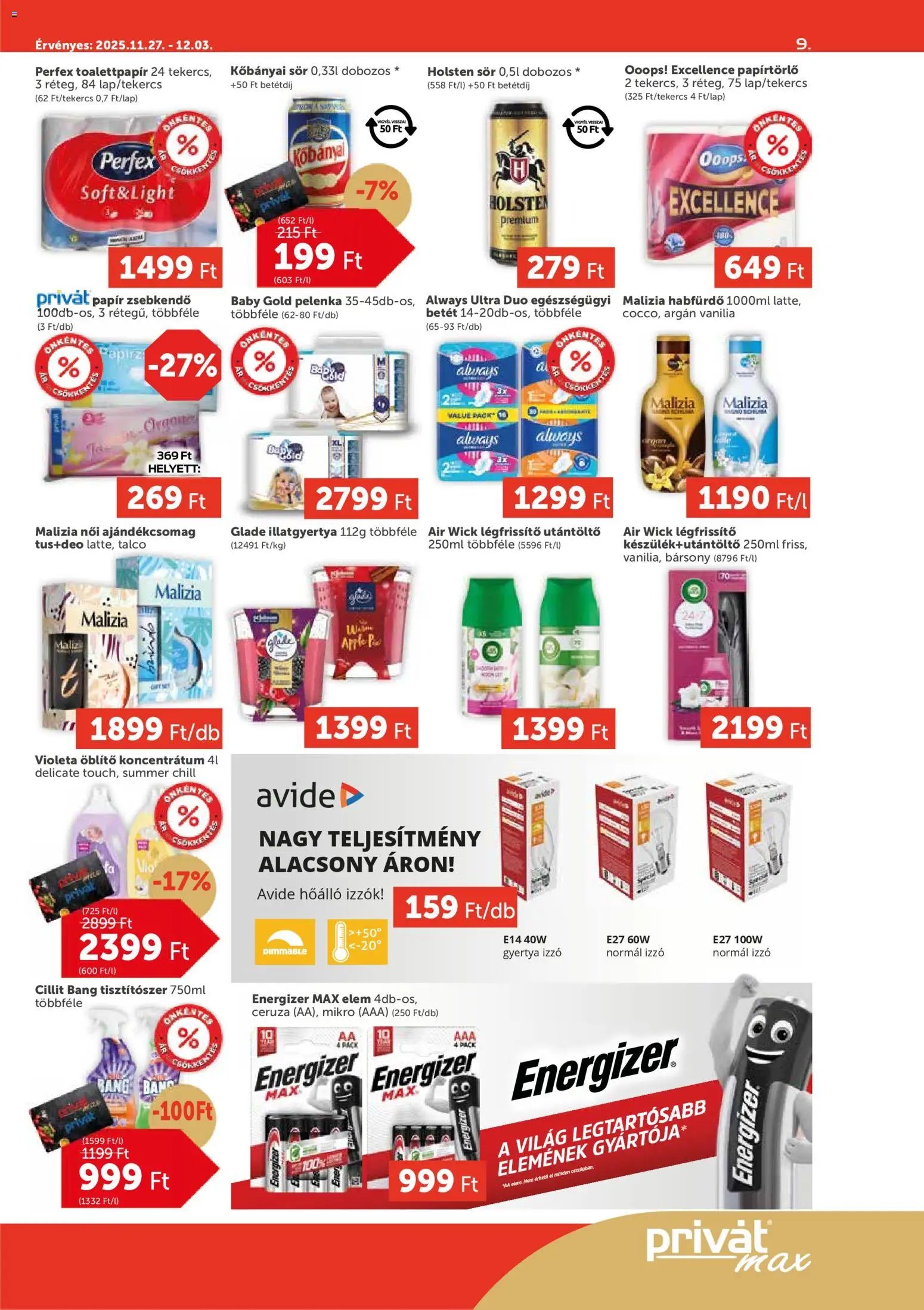 PRIVÁT újság 2025.11.27. Aktuális szórólap MAX (2025-11-27 - 2025-12-03)