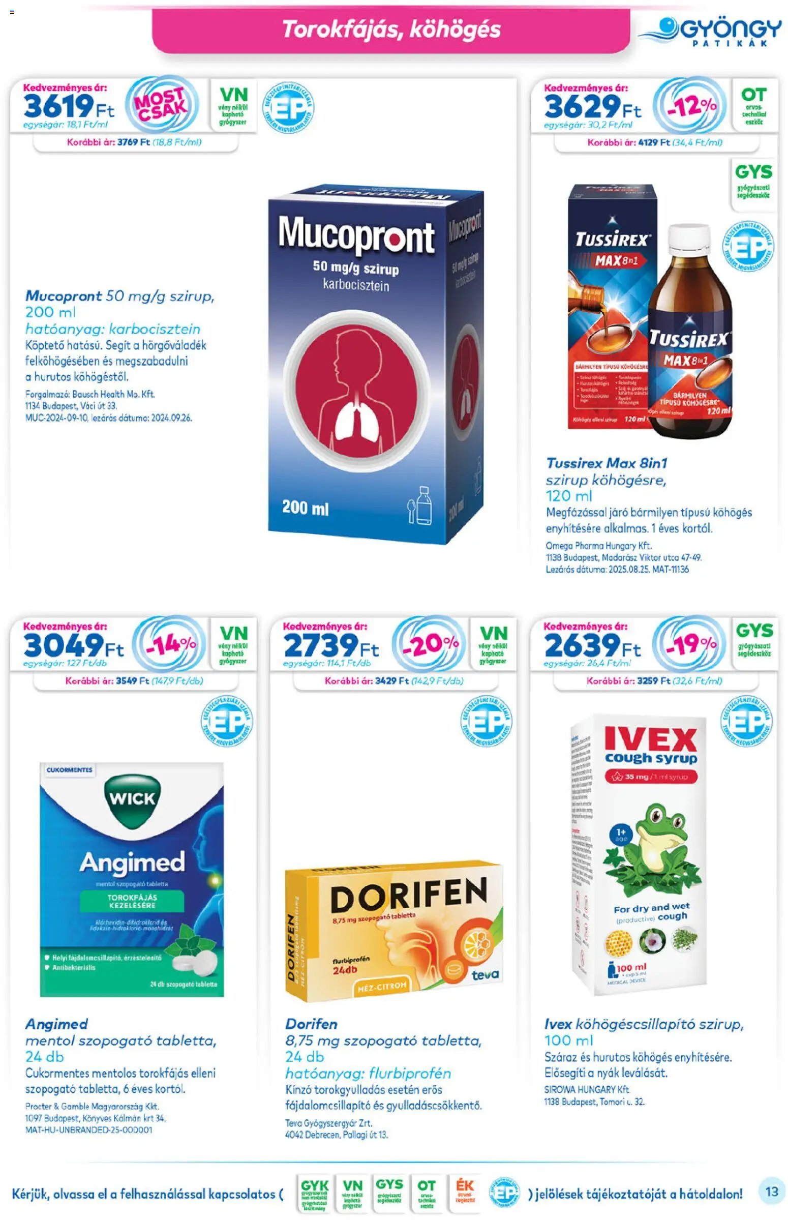 Gyöngy Patikák újság 2025.11.01. Akciós újság Gyöngy Patikák (2025-11-01 - 2025-11-30)