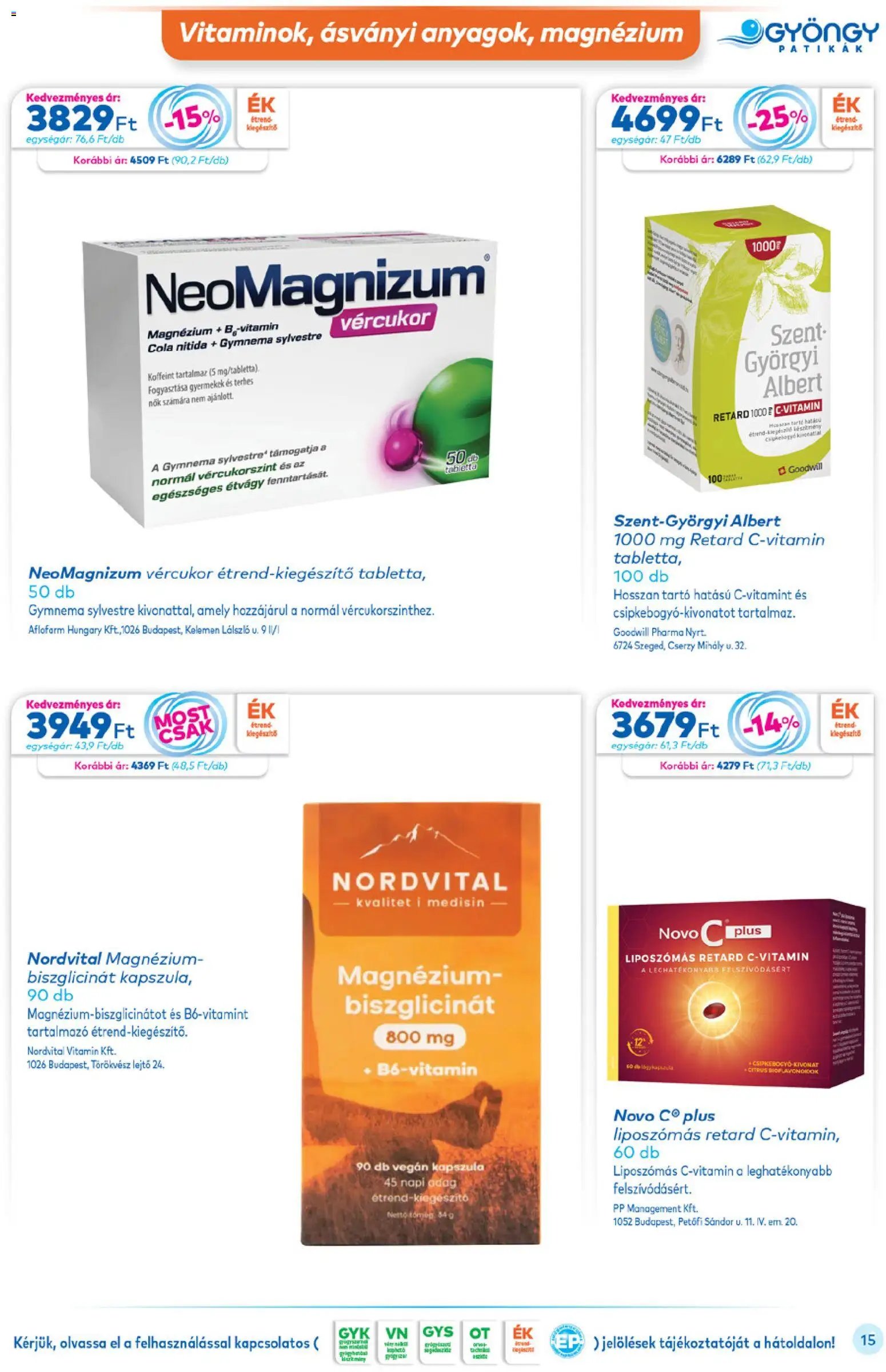 Gyöngy Patikák újság 2025.11.01. Akciós újság Gyöngy Patikák (2025-11-01 - 2025-11-30)