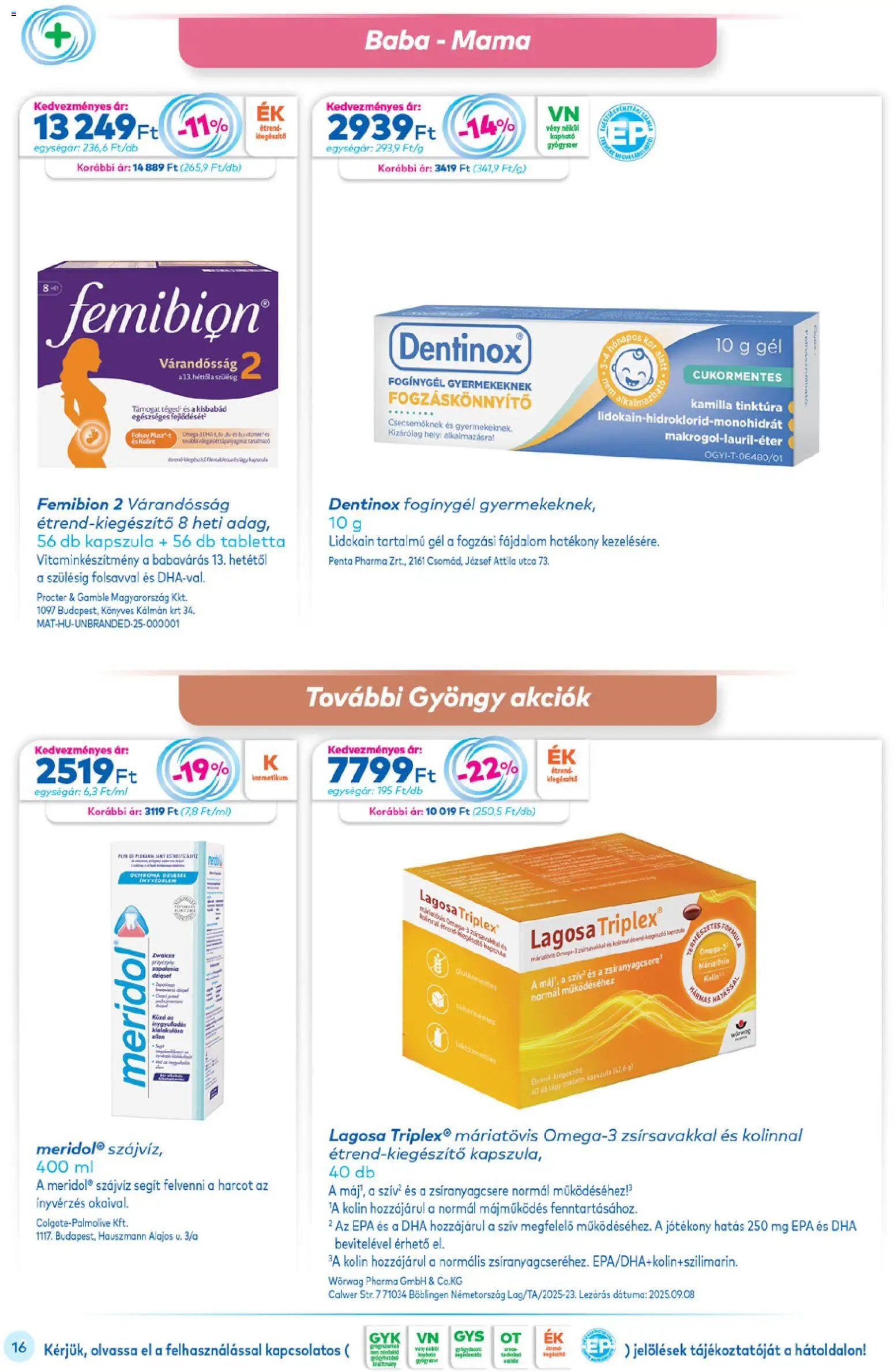 Gyöngy Patikák újság 2025.11.01. Akciós újság Gyöngy Patikák (2025-11-01 - 2025-11-30)