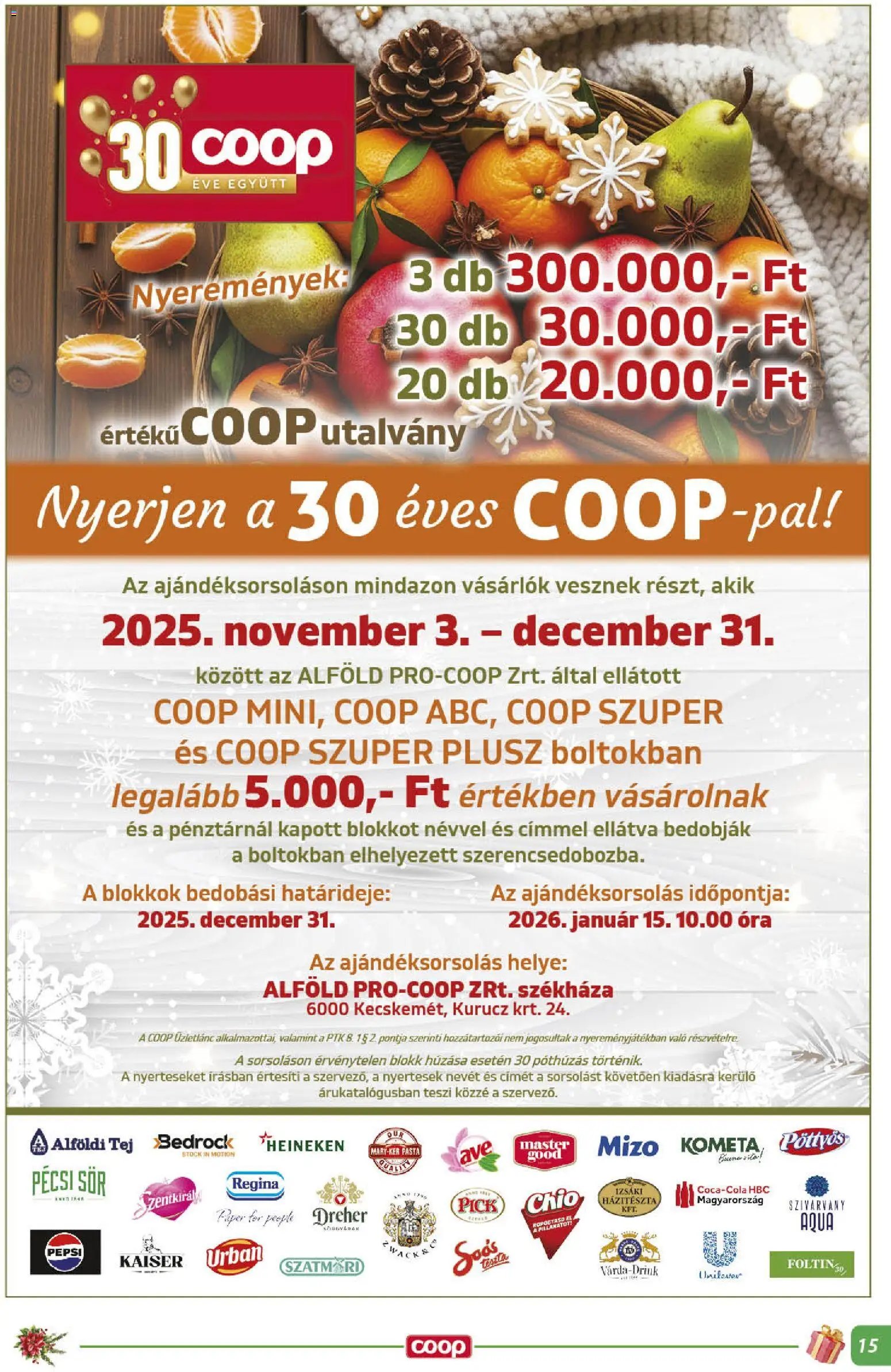COOP újság 2025.12.18. Alföld Pro-Coop Zrt. - Abc szuper (2025-12-18 - 2025-12-31)