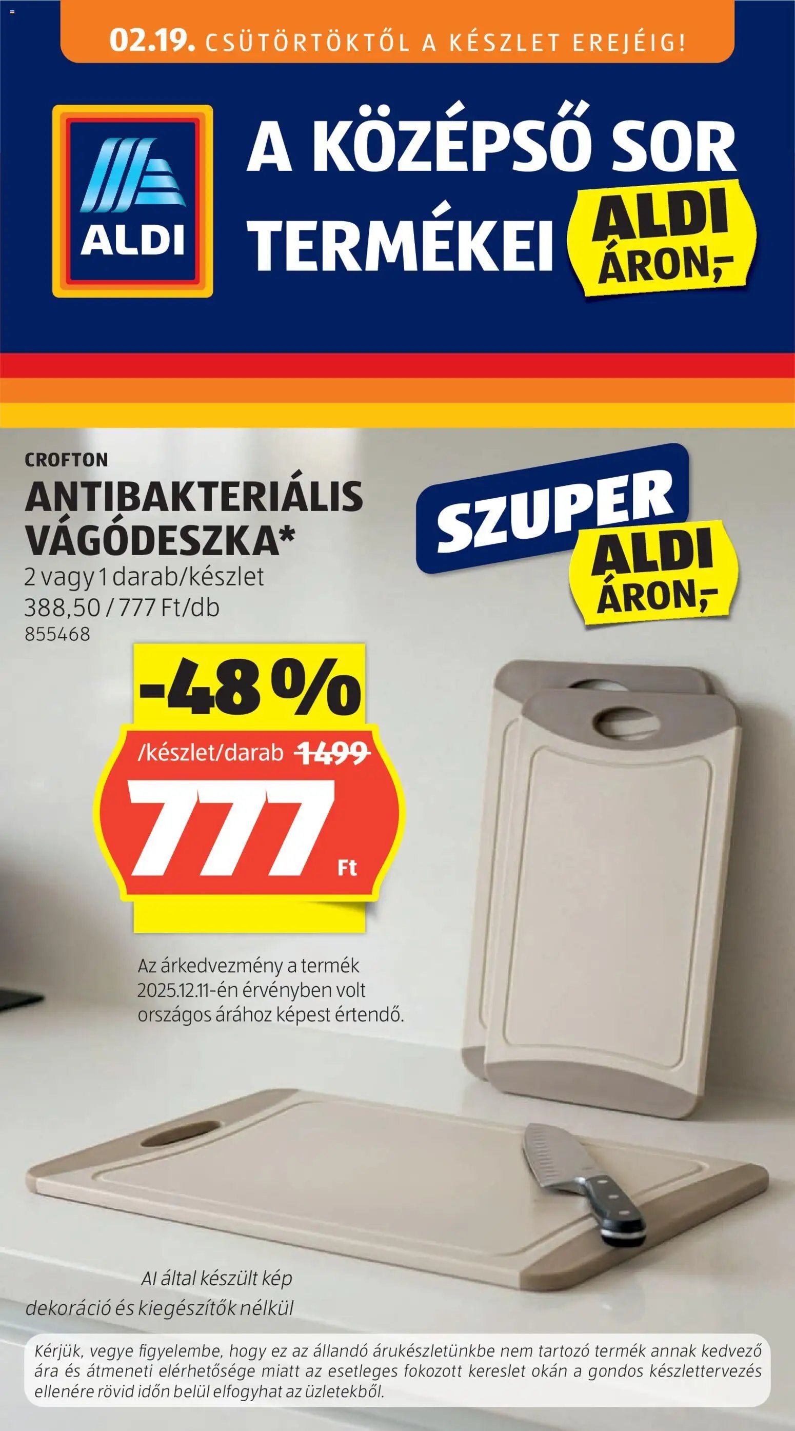 Aldi újság 2026.02.19. Középső sor termékei (2026-02-19 - 2026-02-25)