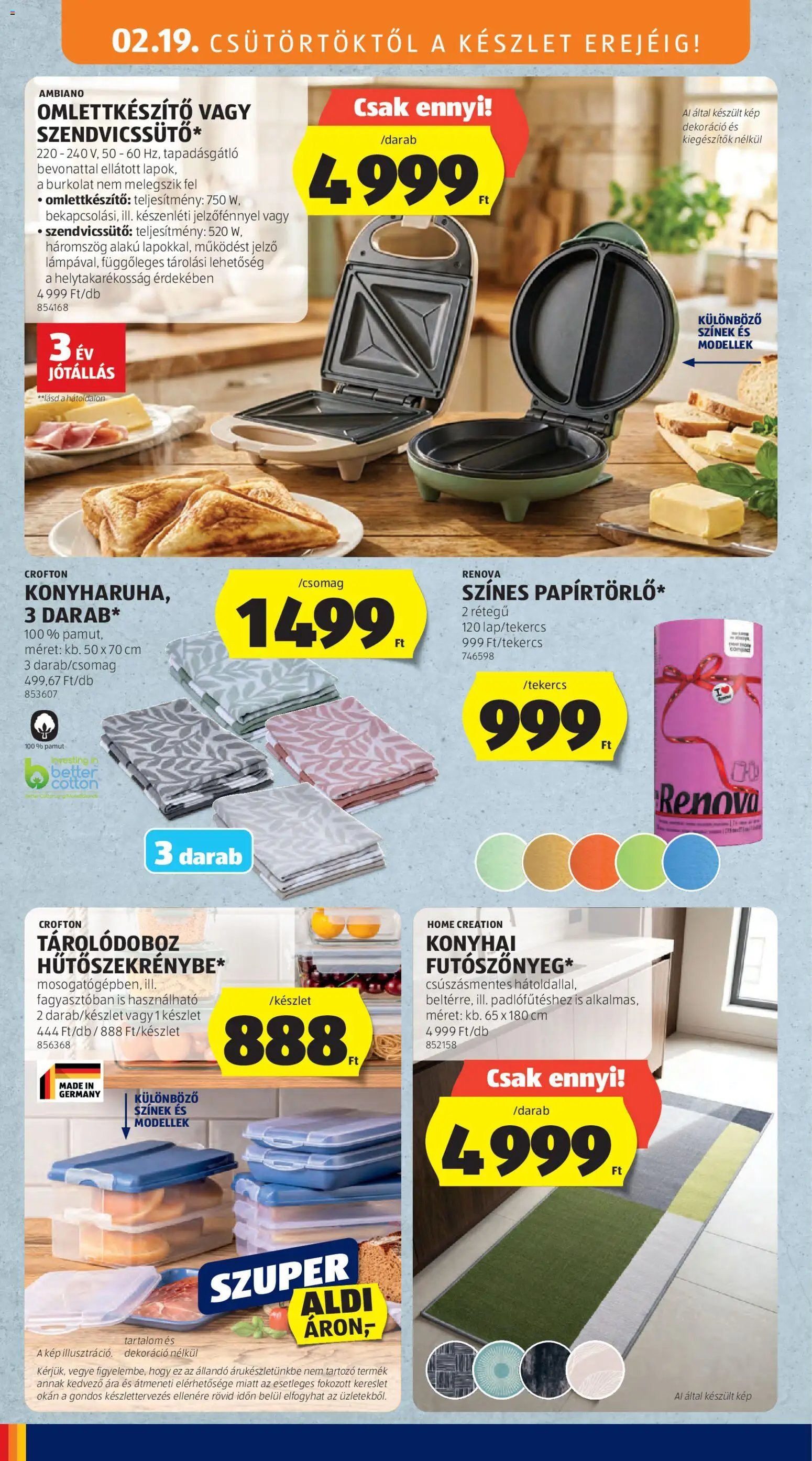 Aldi újság 2026.02.19. Középső sor termékei (2026-02-19 - 2026-02-25)