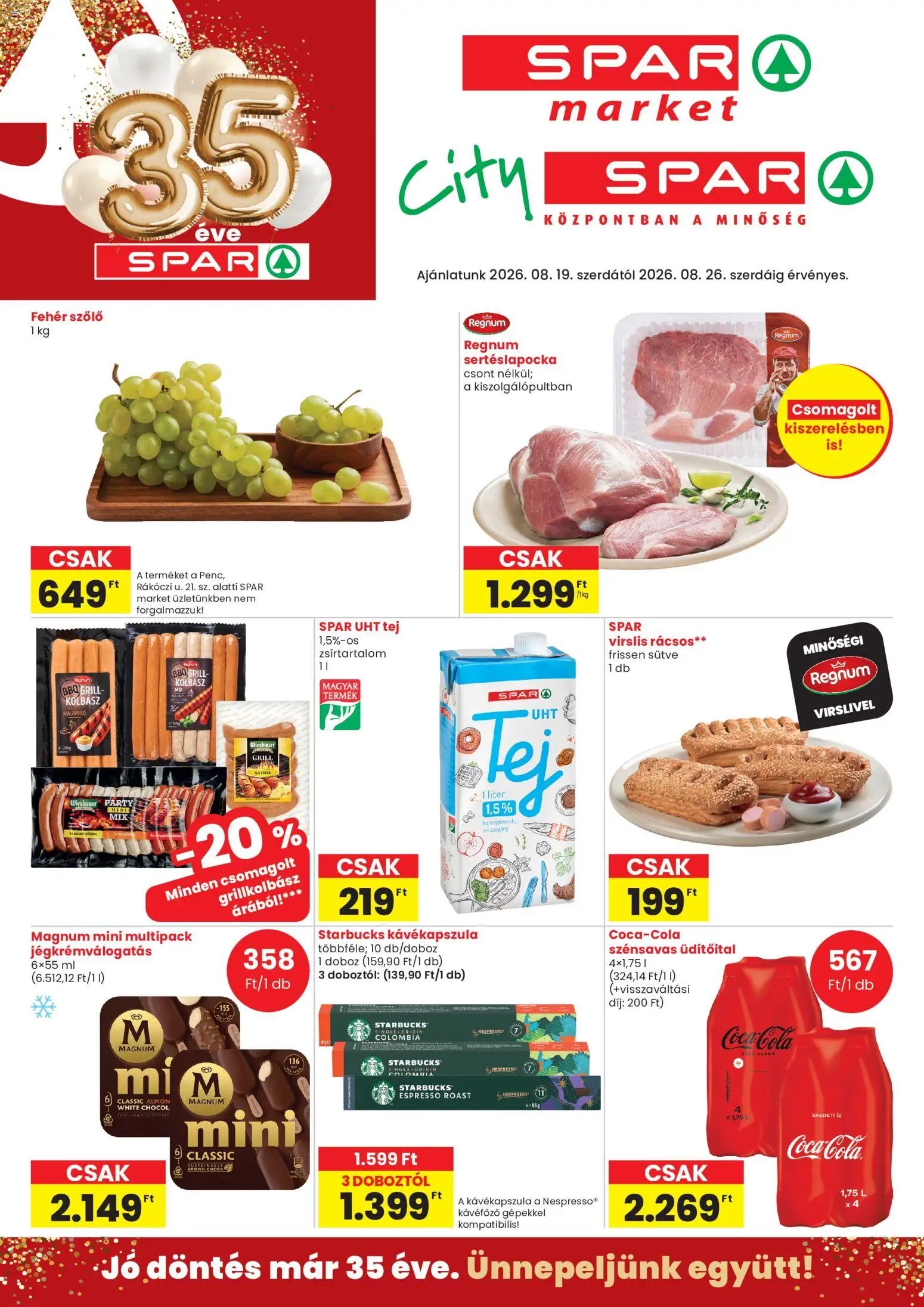 Spar újság 2026.08.19. Spar City szórólap