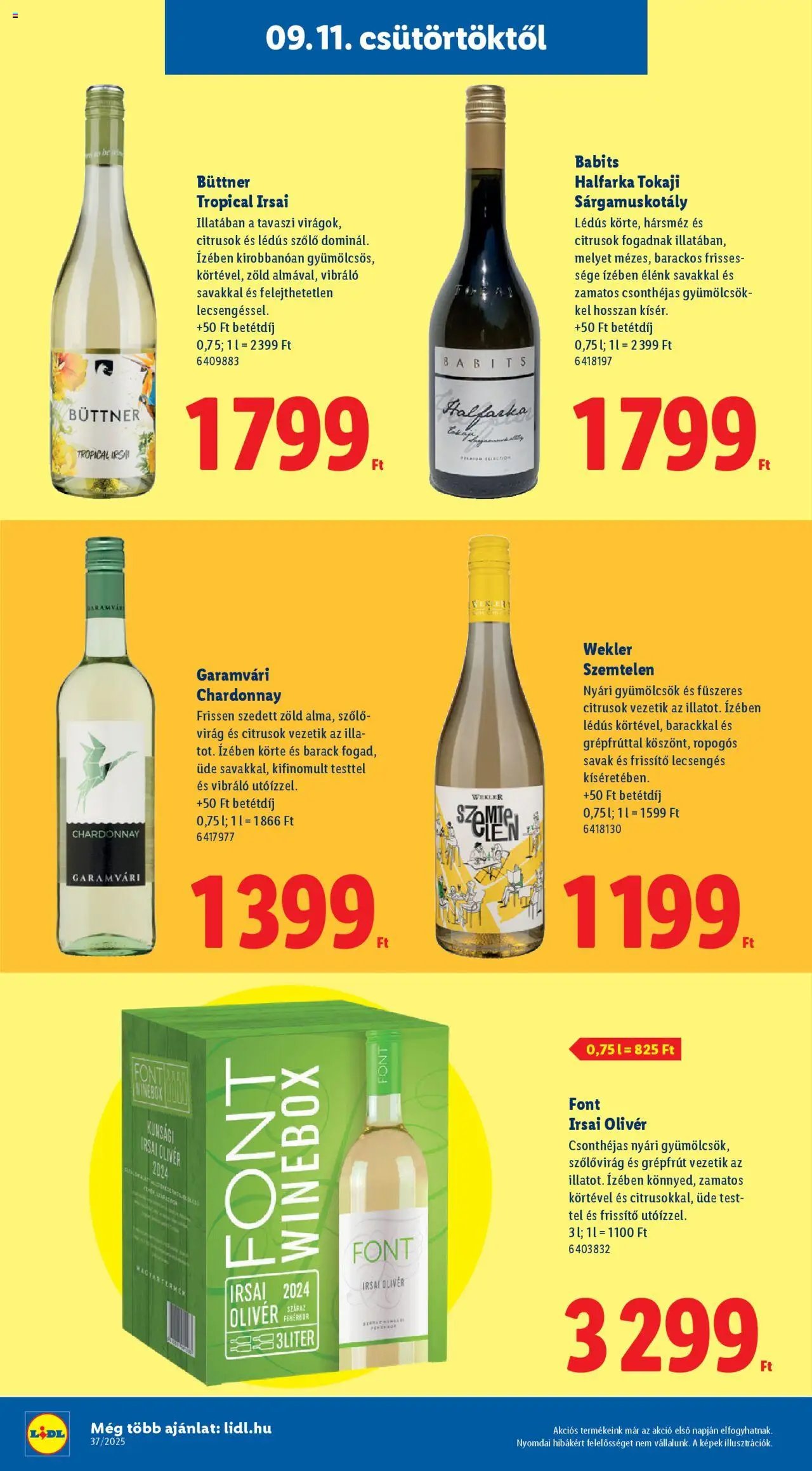 Lidl újság 2025.09.11. Magyar borkatalógus (2025-09-11)