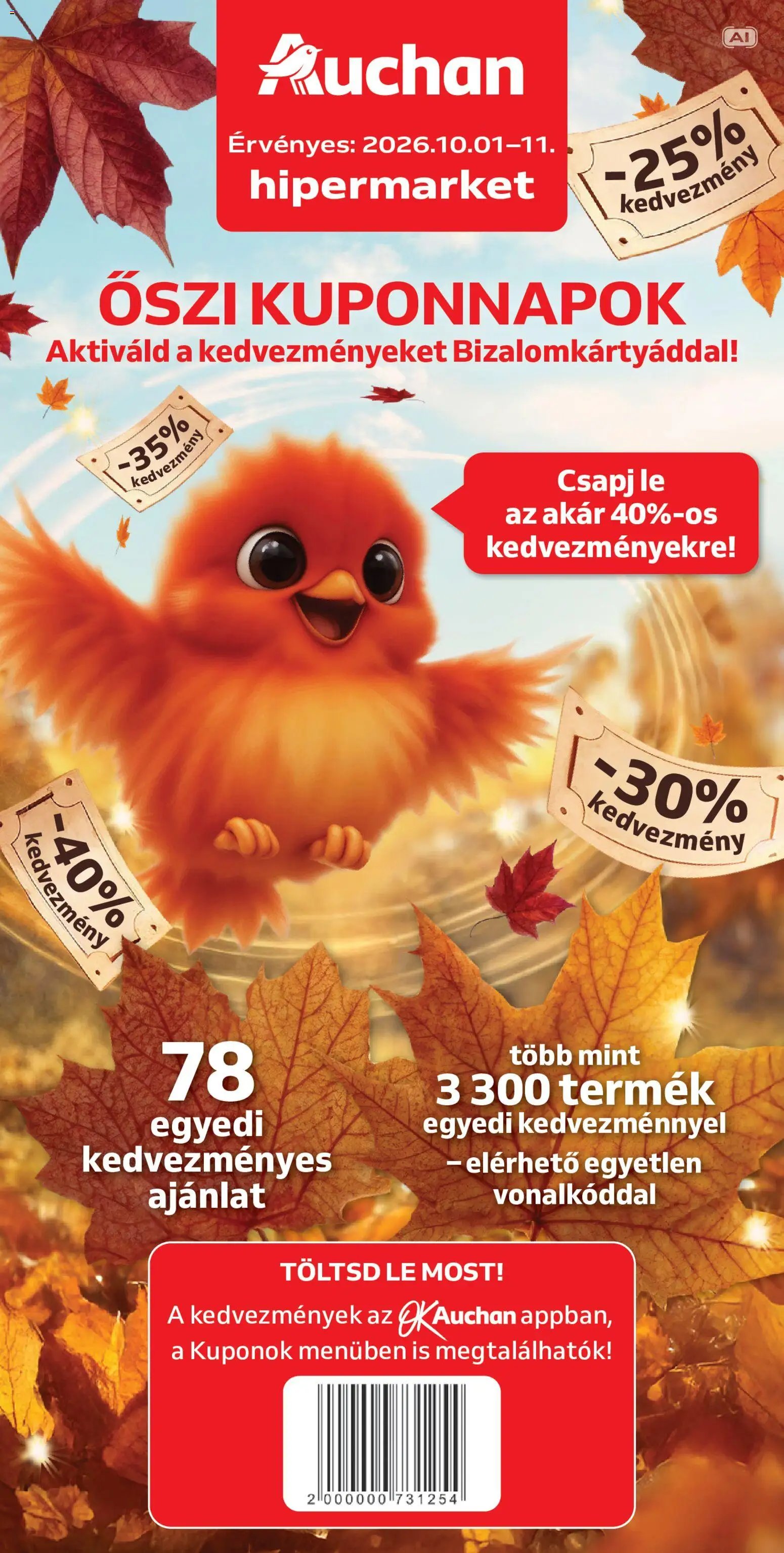 Auchan újság 2026.10.01. Auchan Őszi kuponnapok