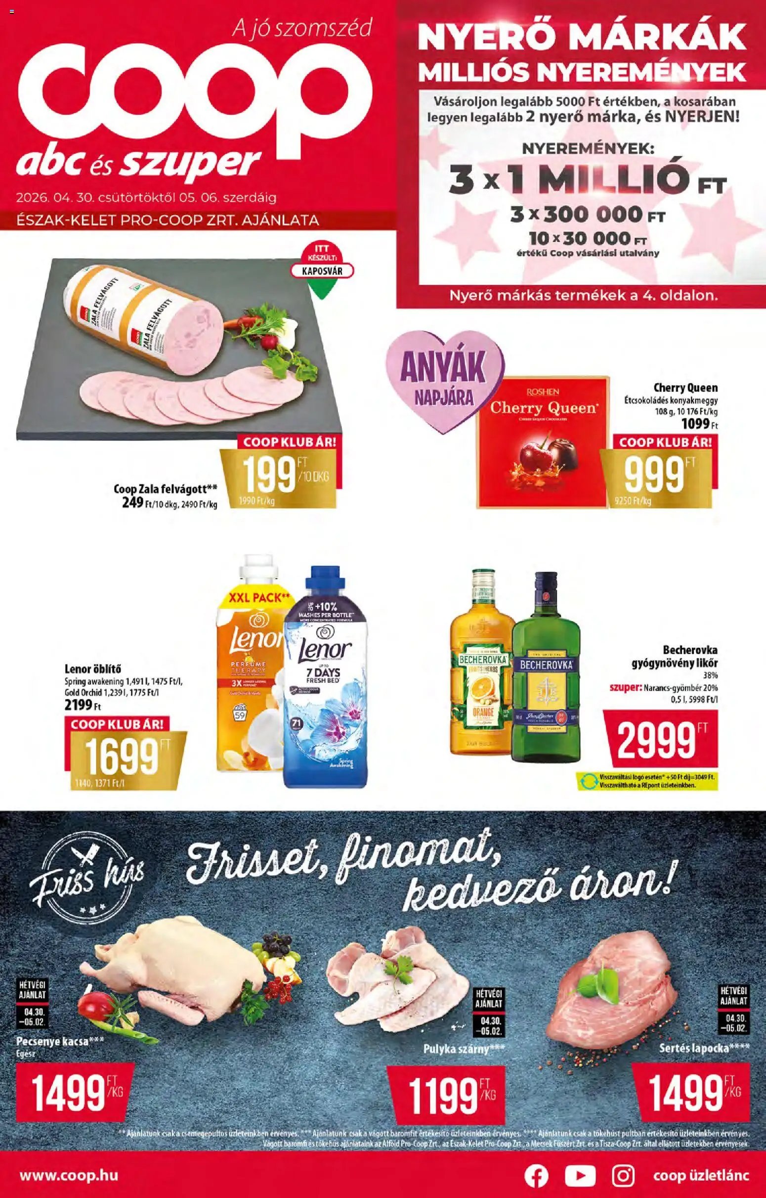COOP újság 2026.04.30. COOP - Újság Észak Kelet Pro-Coop Zrt (2026-04-30 - 2026-05-06)