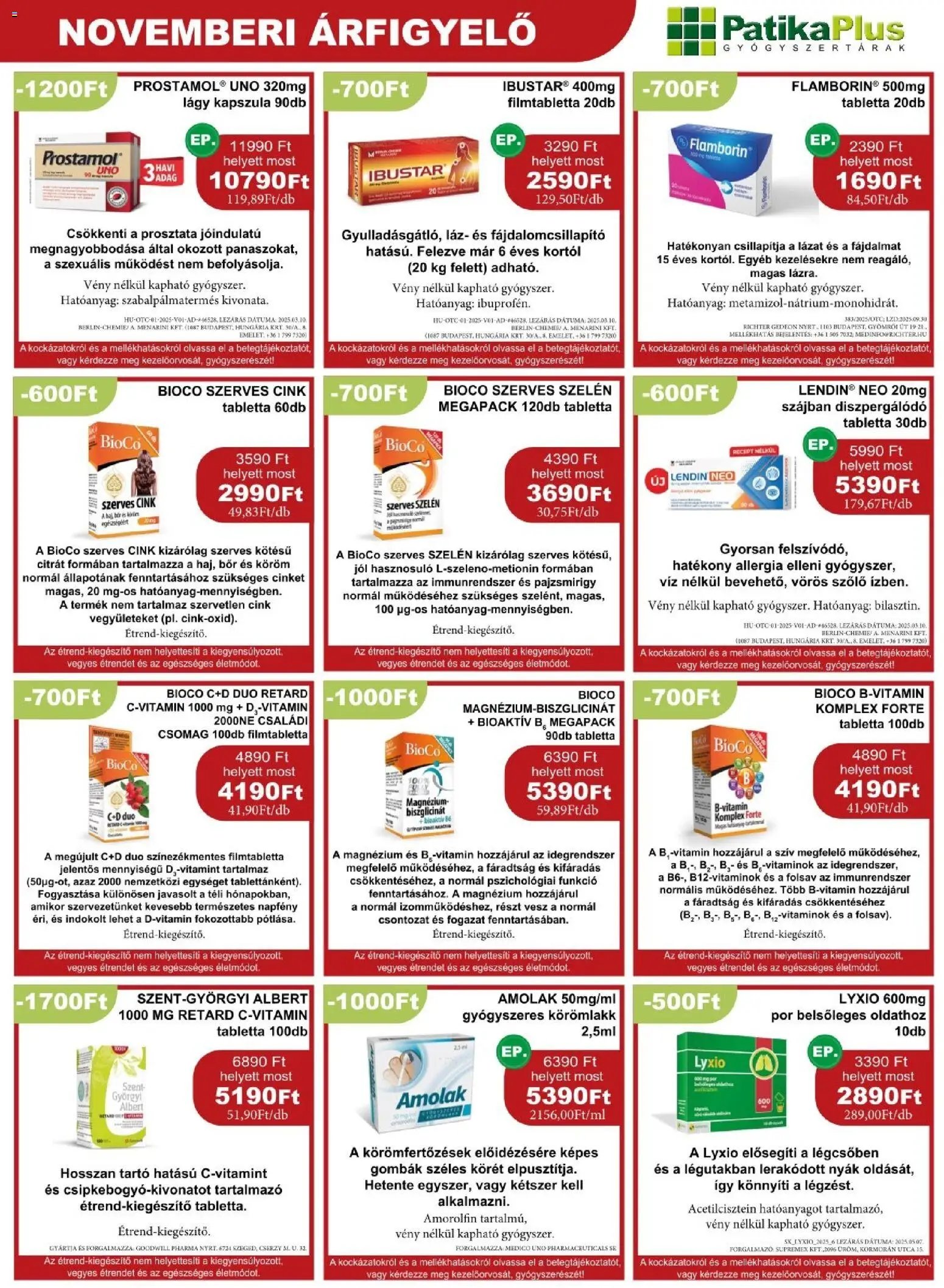 PatikaPlus újság 2025.11.01. Akciós újság PatikaPlus (2025-11-01 - 2025-11-30)