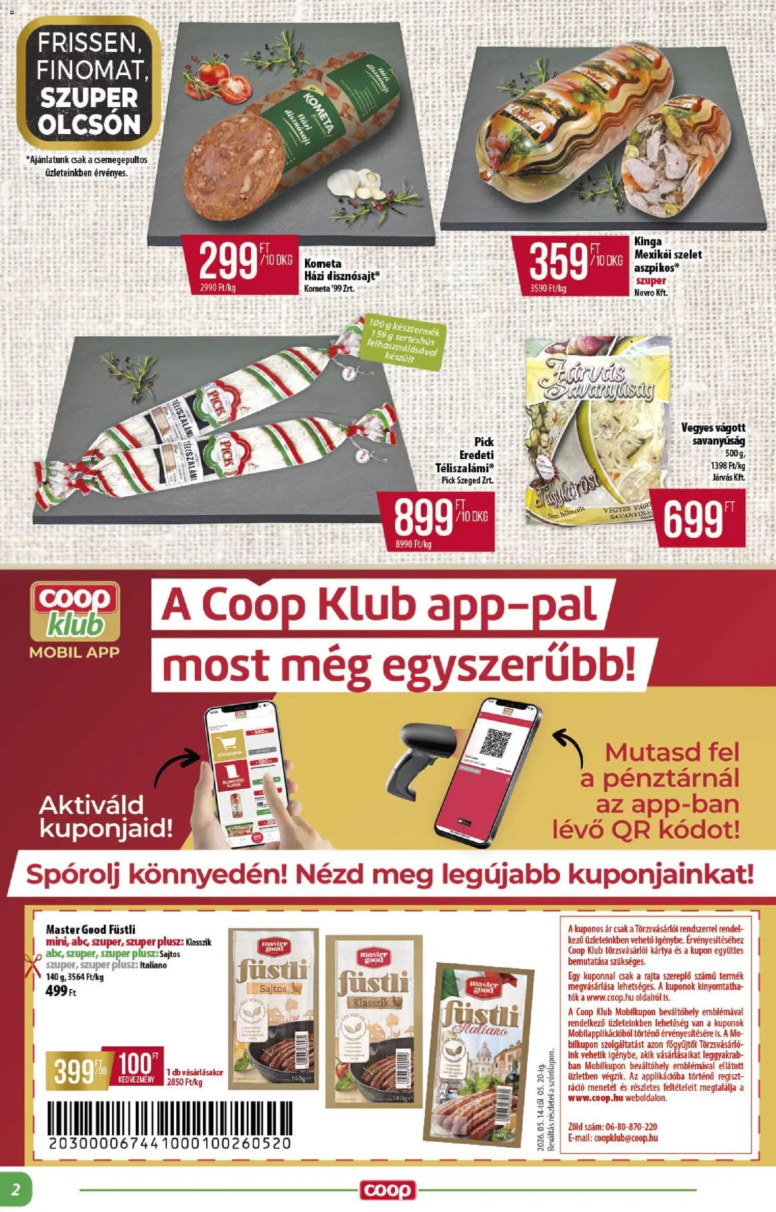 COOP újság 2026.05.14. COOP - Abc & szuper / Alföld Pro-Coop Zrt. (2026-05-14 - 2026-05-20)