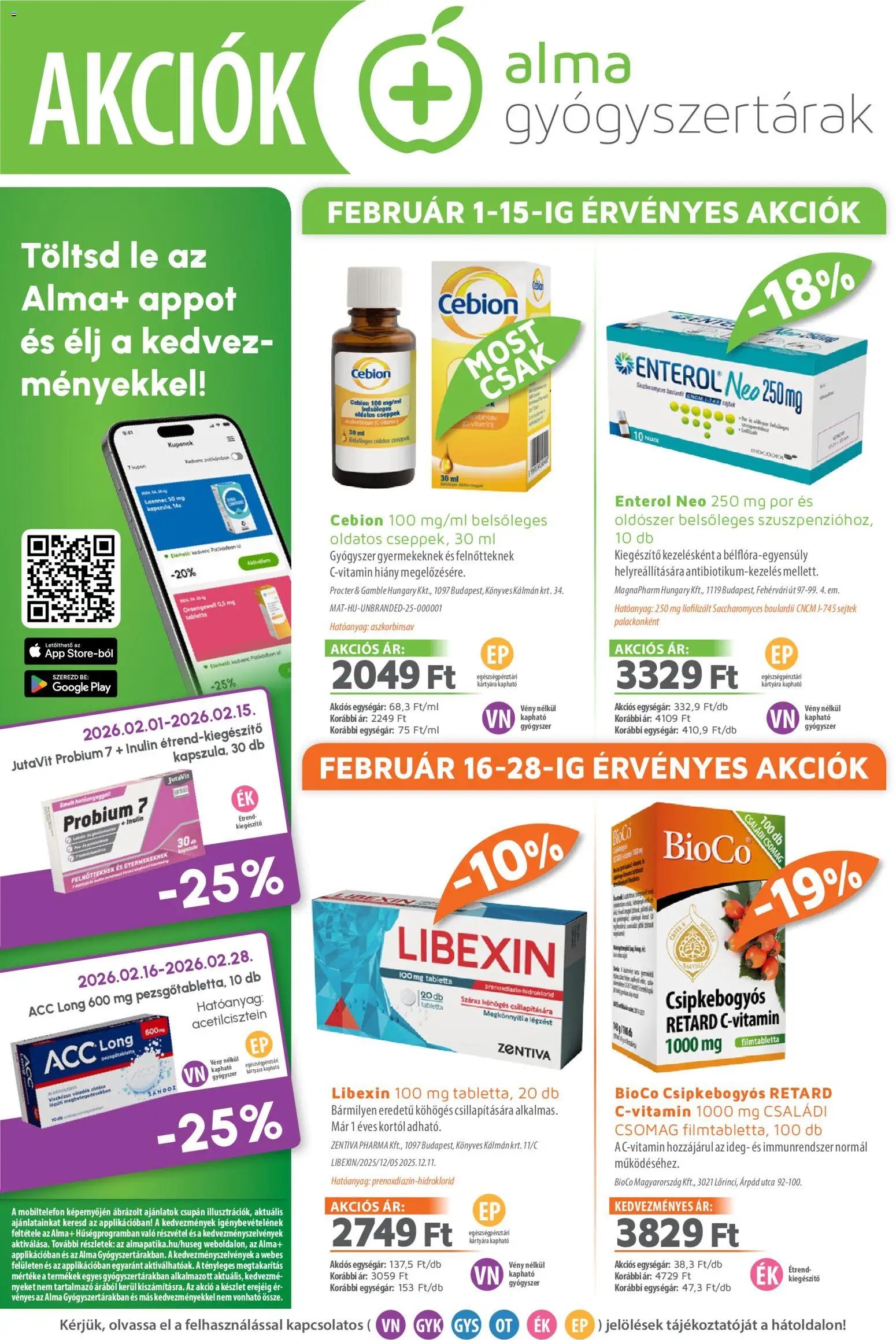 Alma Gyógyszertárak újság 2026.02.01. Akciós újság Alma Gyógyszertárak (2026-02-01 - 2026-02-28)