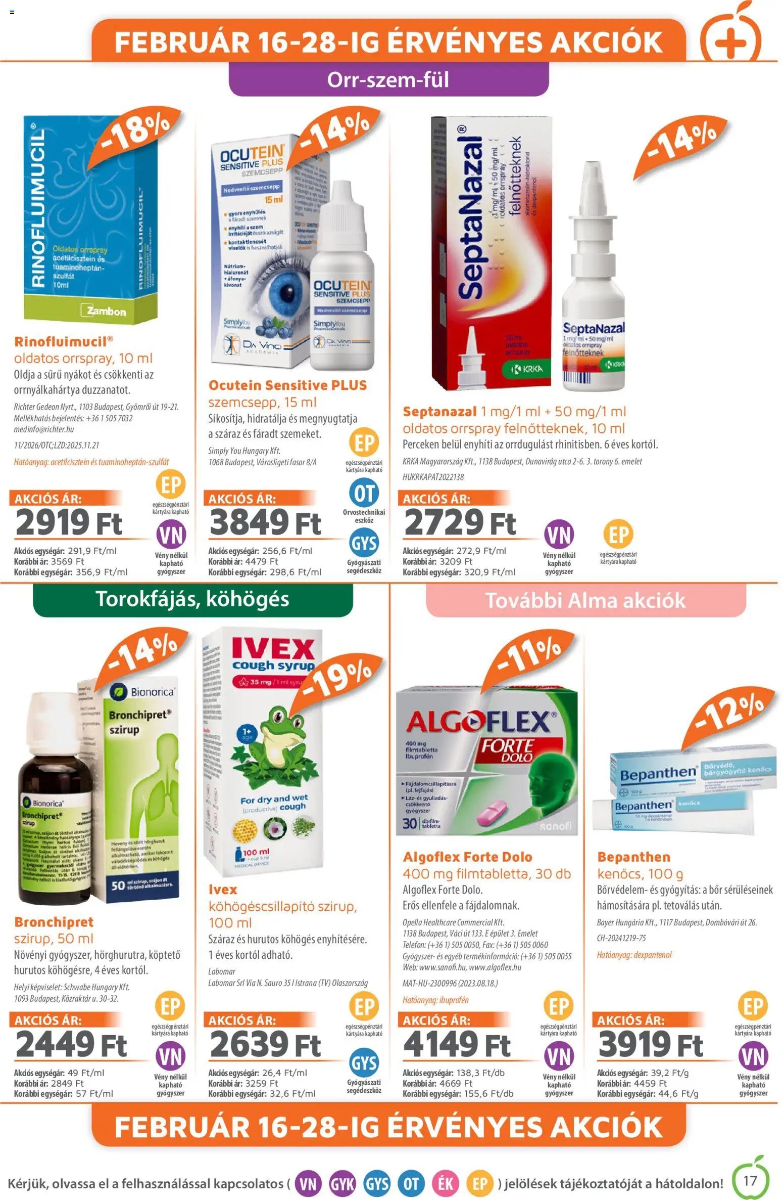 Alma Gyógyszertárak újság 2026.02.01. Akciós újság Alma Gyógyszertárak (2026-02-01 - 2026-02-28)