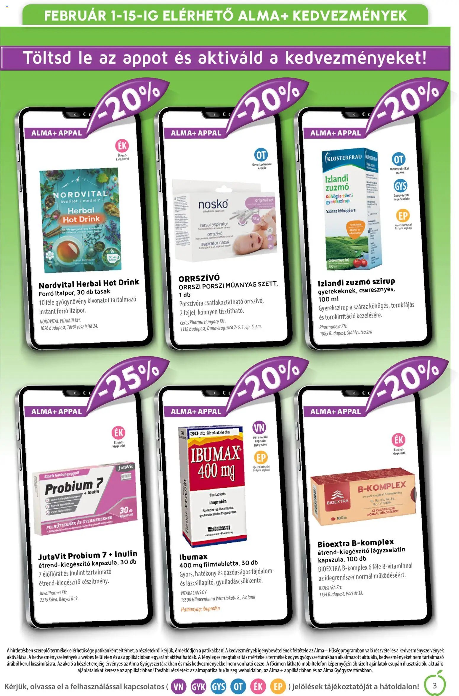 Alma Gyógyszertárak újság 2026.02.01. Akciós újság Alma Gyógyszertárak (2026-02-01 - 2026-02-28)