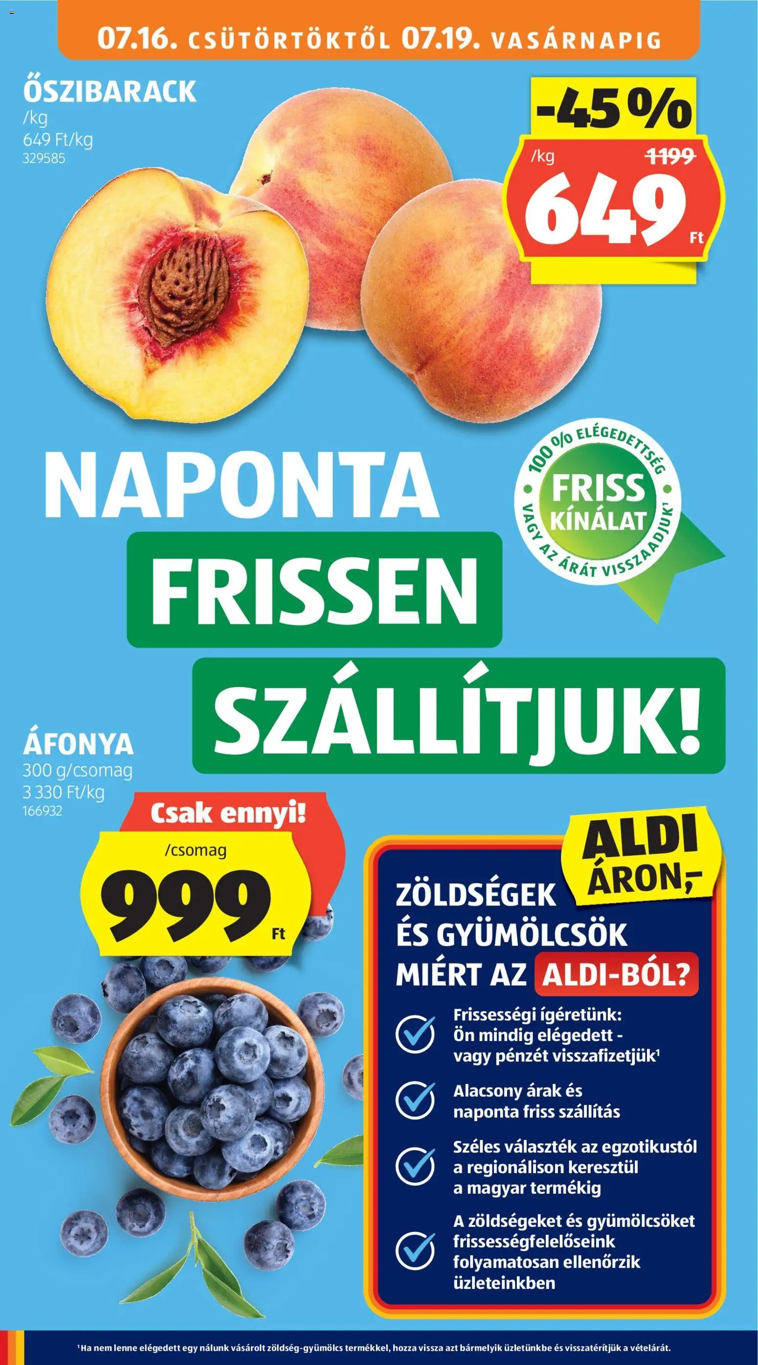 Aldi újság 2026.07.16. Aldi akciós újság