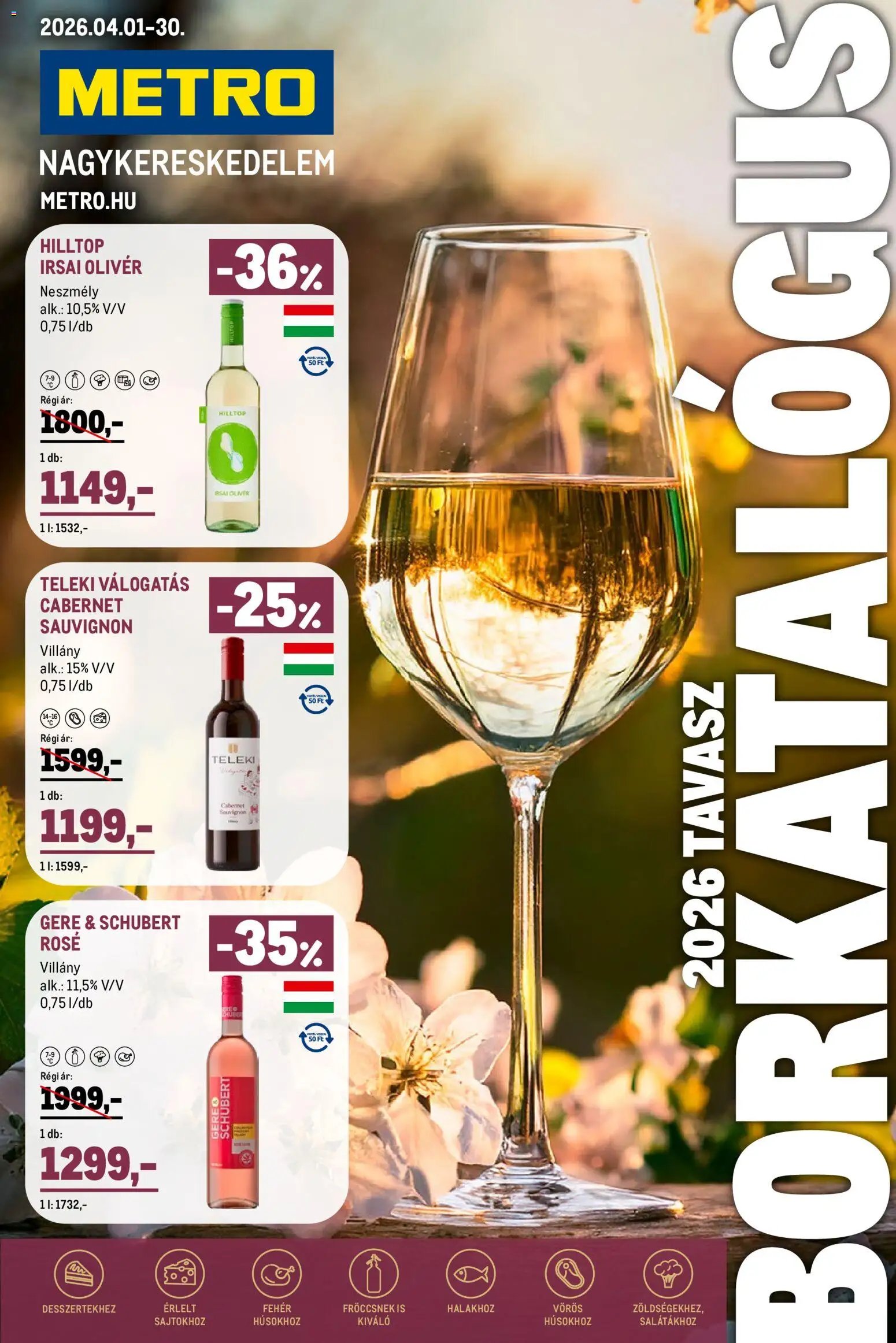 Metro újság 2026.04.01. Metro Tavaszi borkatalógus 2026/04 (2026-04-01 - 2026-04-30)