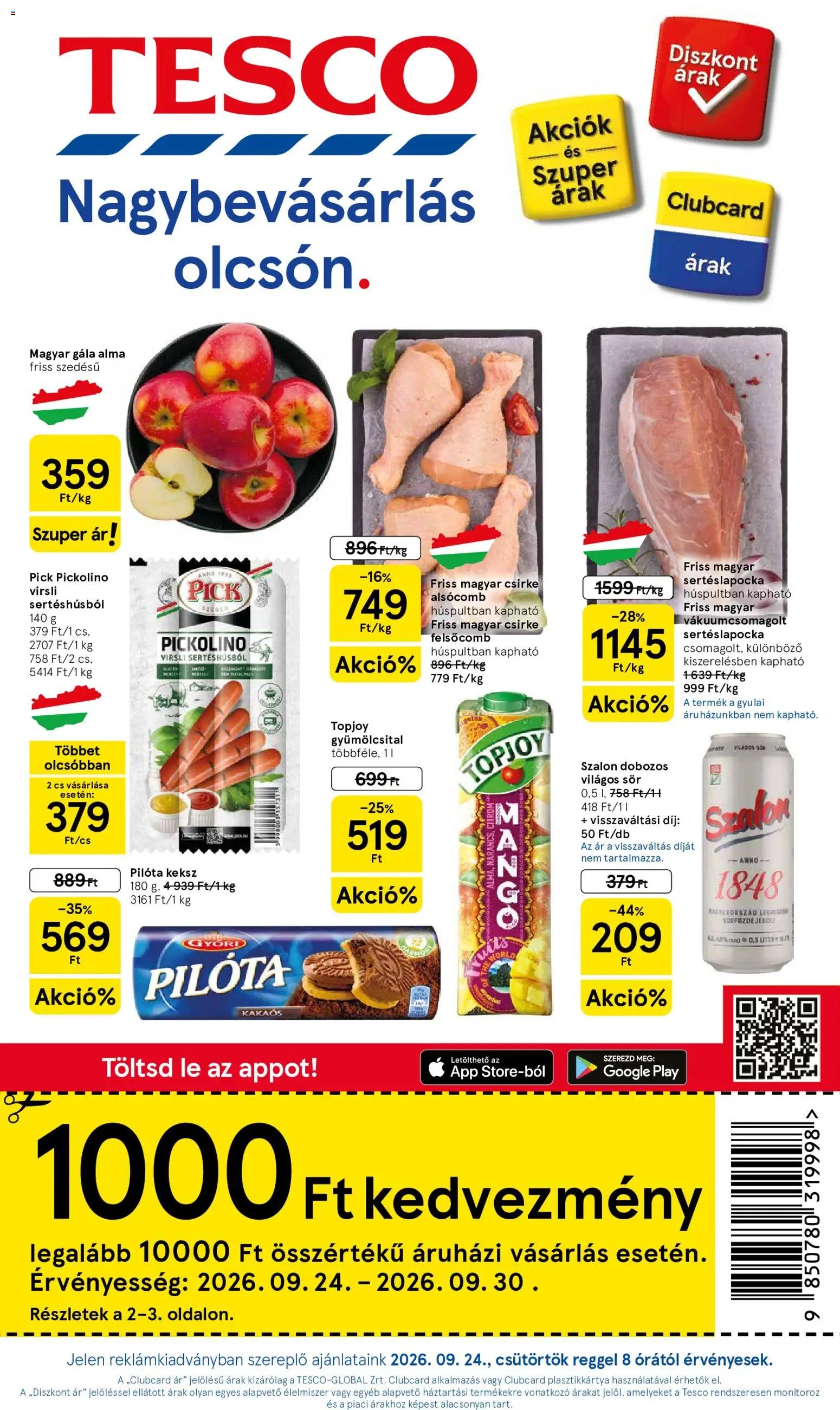 Tesco újság 2026.09.24. Tesco aktuális akciós újság