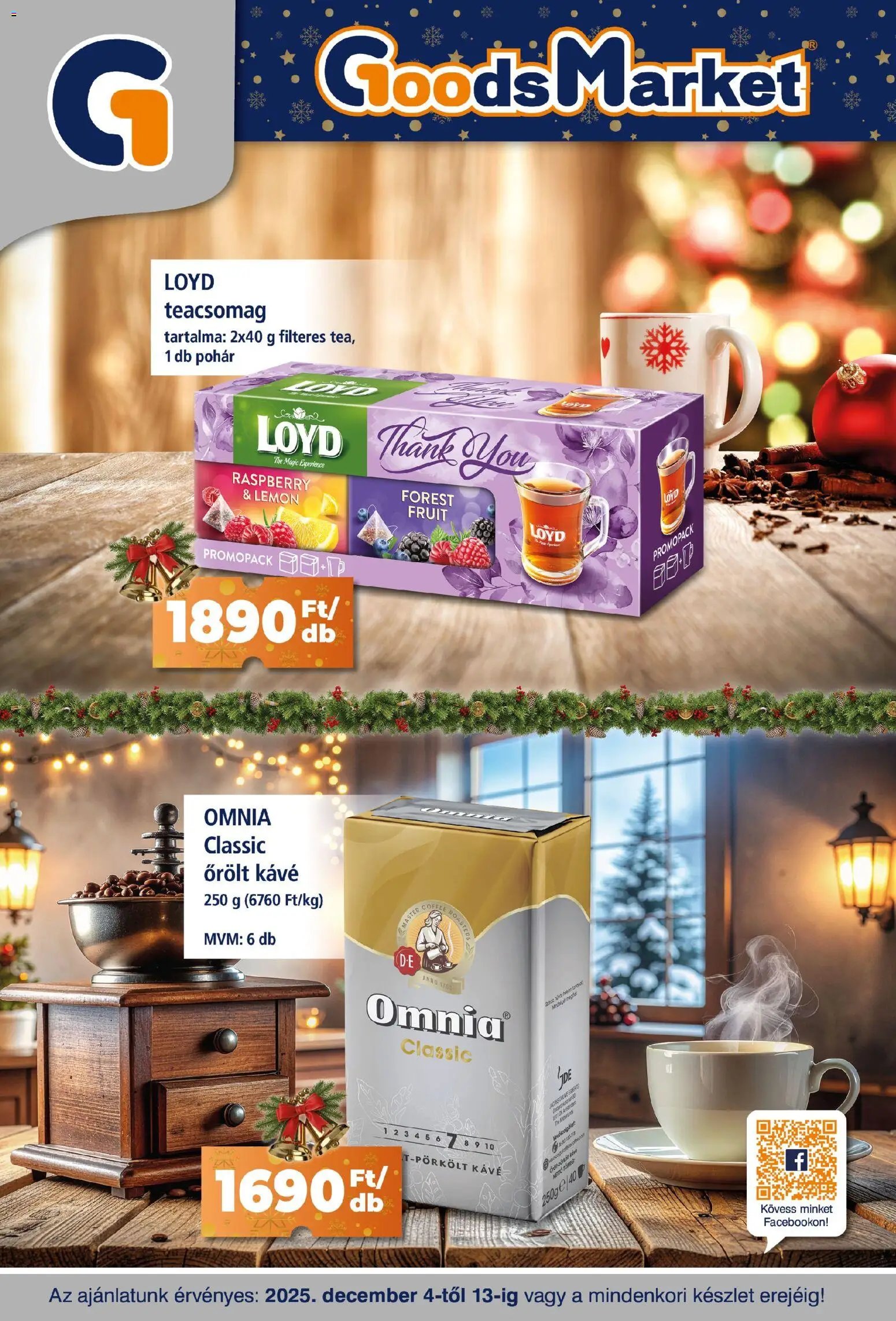 Goods Market újság 2025.12.04. Akciós újság Goods Market (2025-12-04 - 2025-12-13)