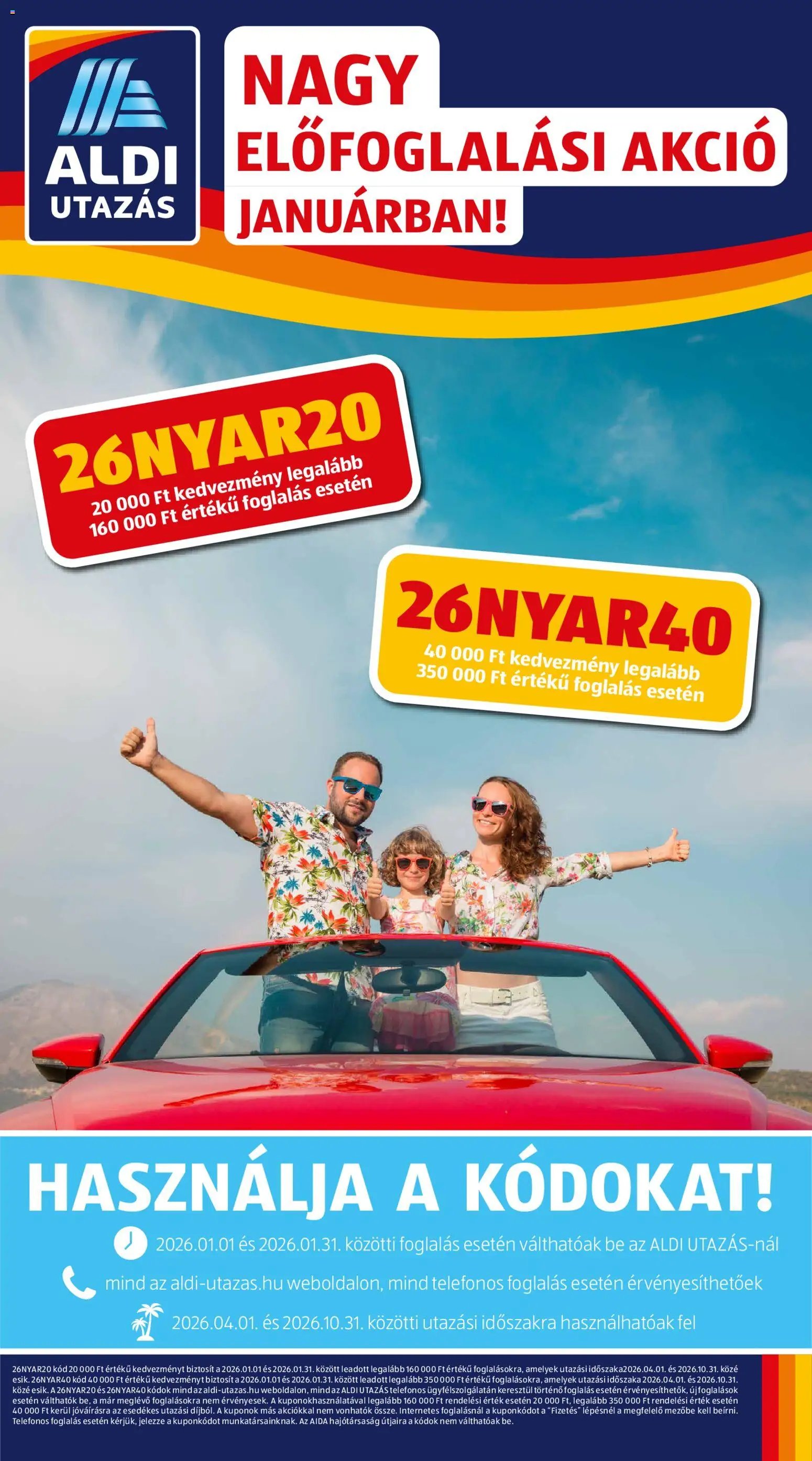 Aldi újság 2026.01.01. Utazás katalógus (2026-01-01 - 2026-01-31)