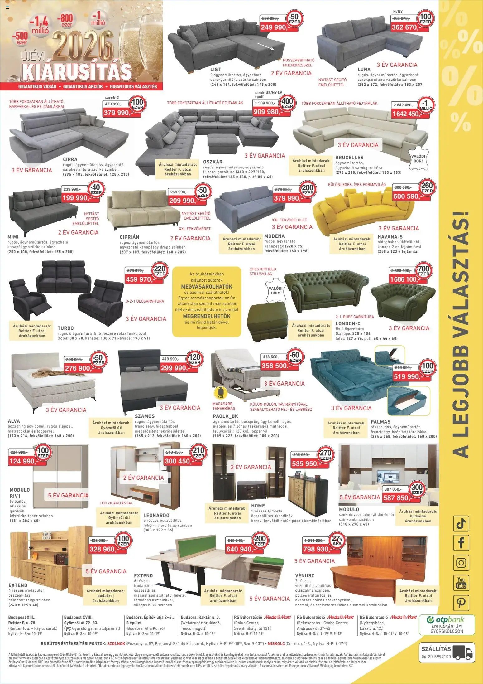RS Bútor újság 2026.01.02. Akciós újság RS Bútor (2026-01-02 - 2026-01-29)