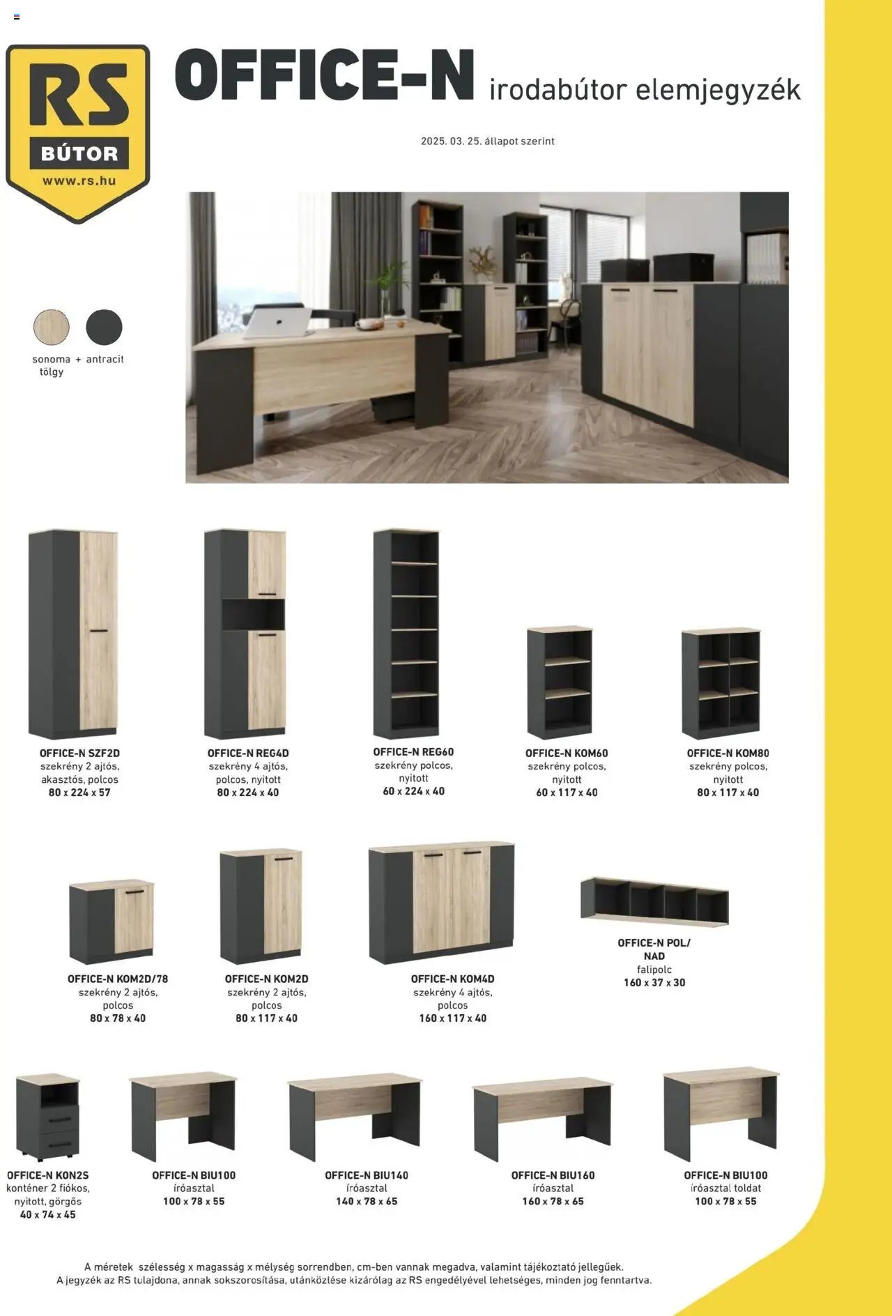 RS Bútor újság 2025.03.31. Office-N elemjegyzék (2025-03-31)