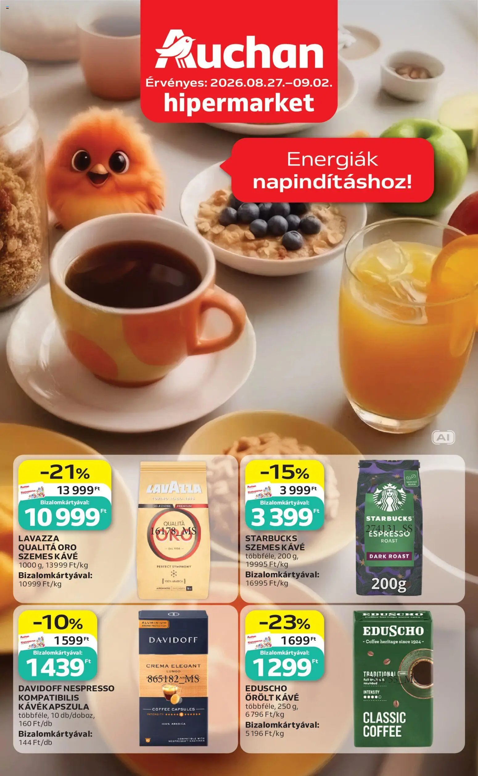 Auchan újság 2026.08.27. Auchan Reggeli ajánlatok