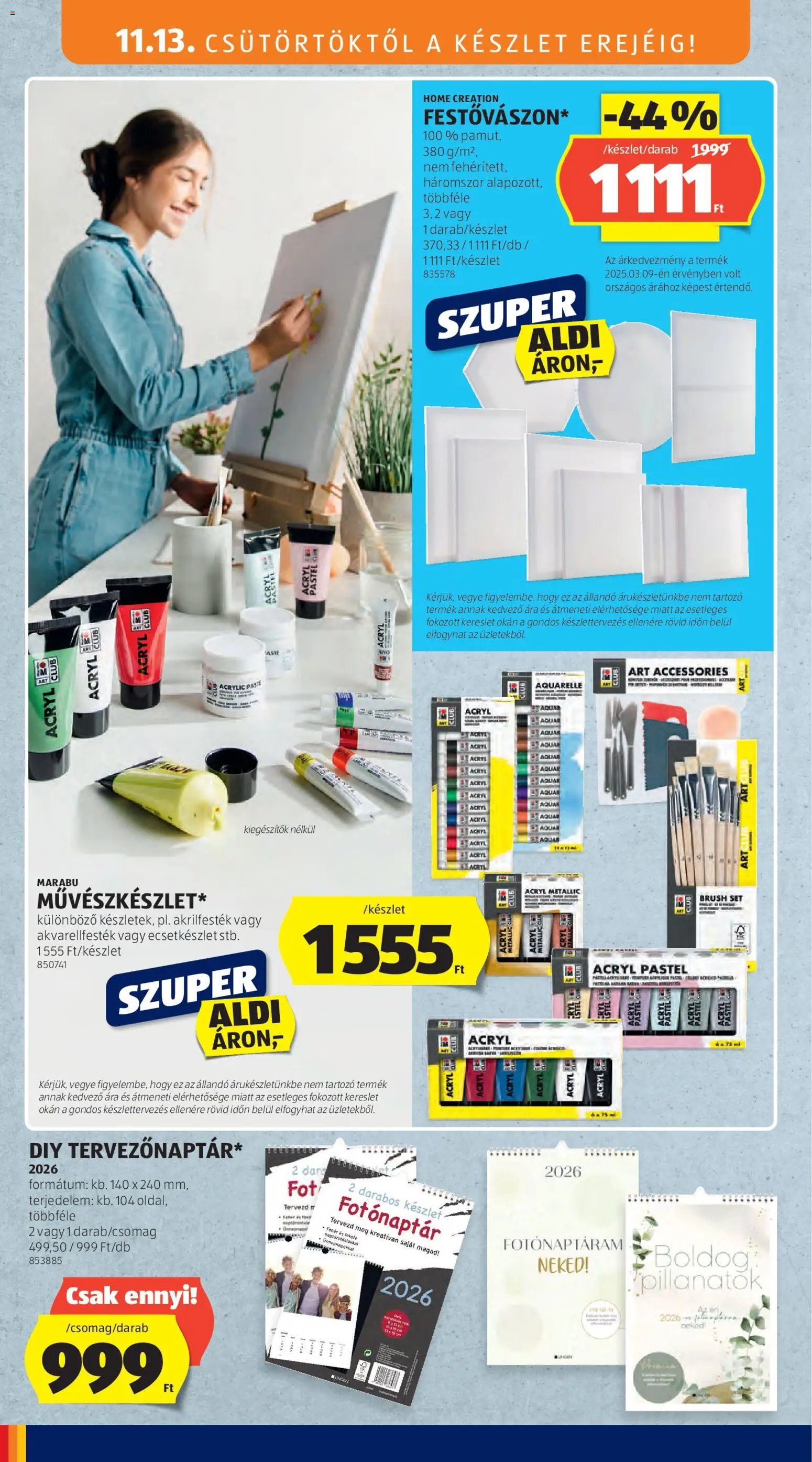 Aldi újság 2025.11.13. Középső sor termékei (2025-11-13 - 2025-11-19)