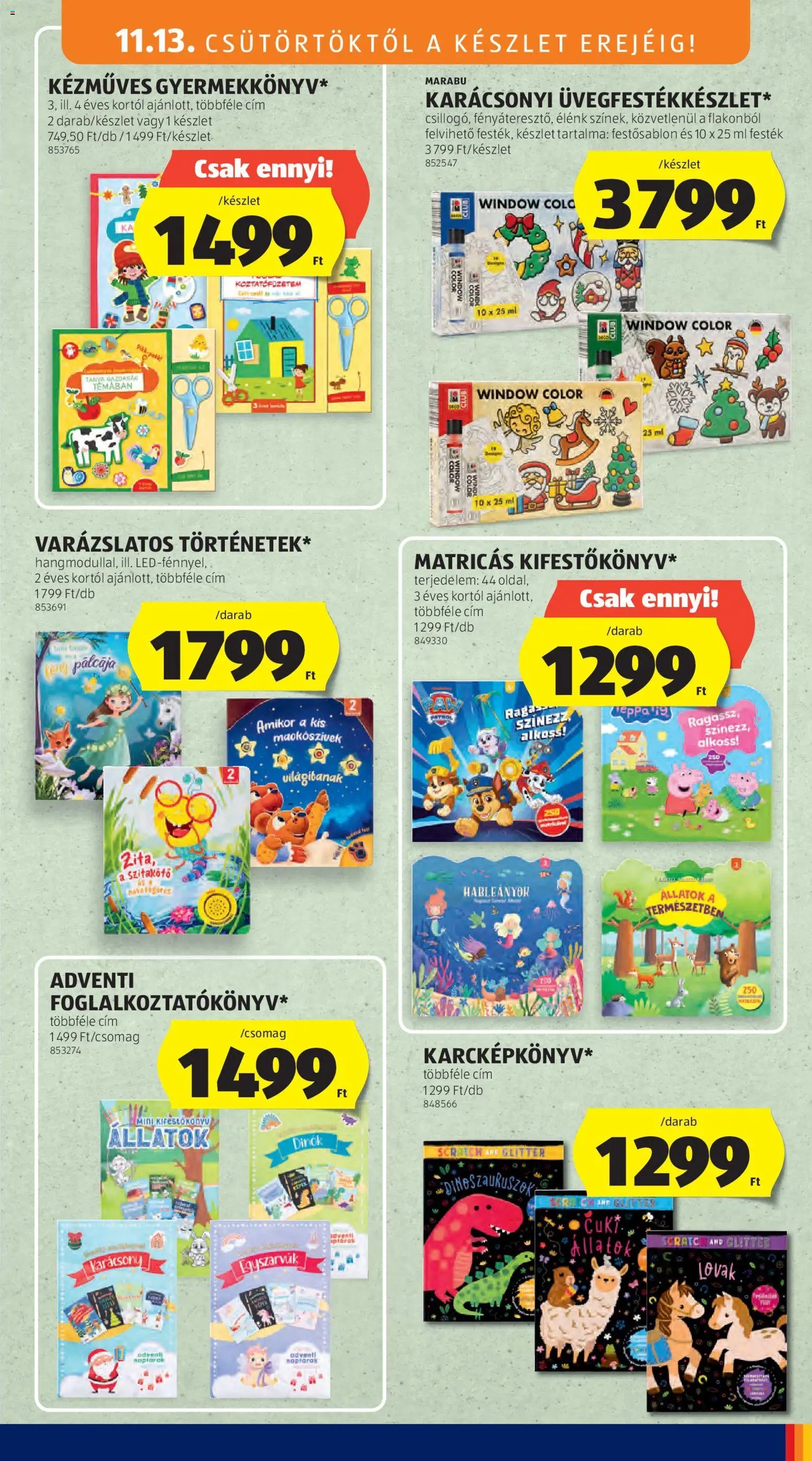 Aldi újság 2025.11.13. Középső sor termékei (2025-11-13 - 2025-11-19)