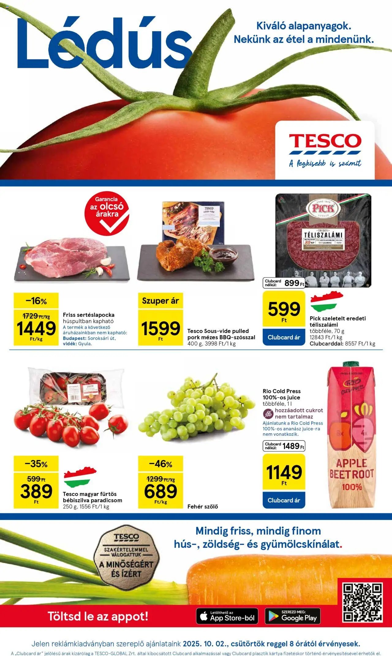 Tesco újság 2025.10.02. Akciós újság Tesco (2025-10-02 - 2025-10-08)