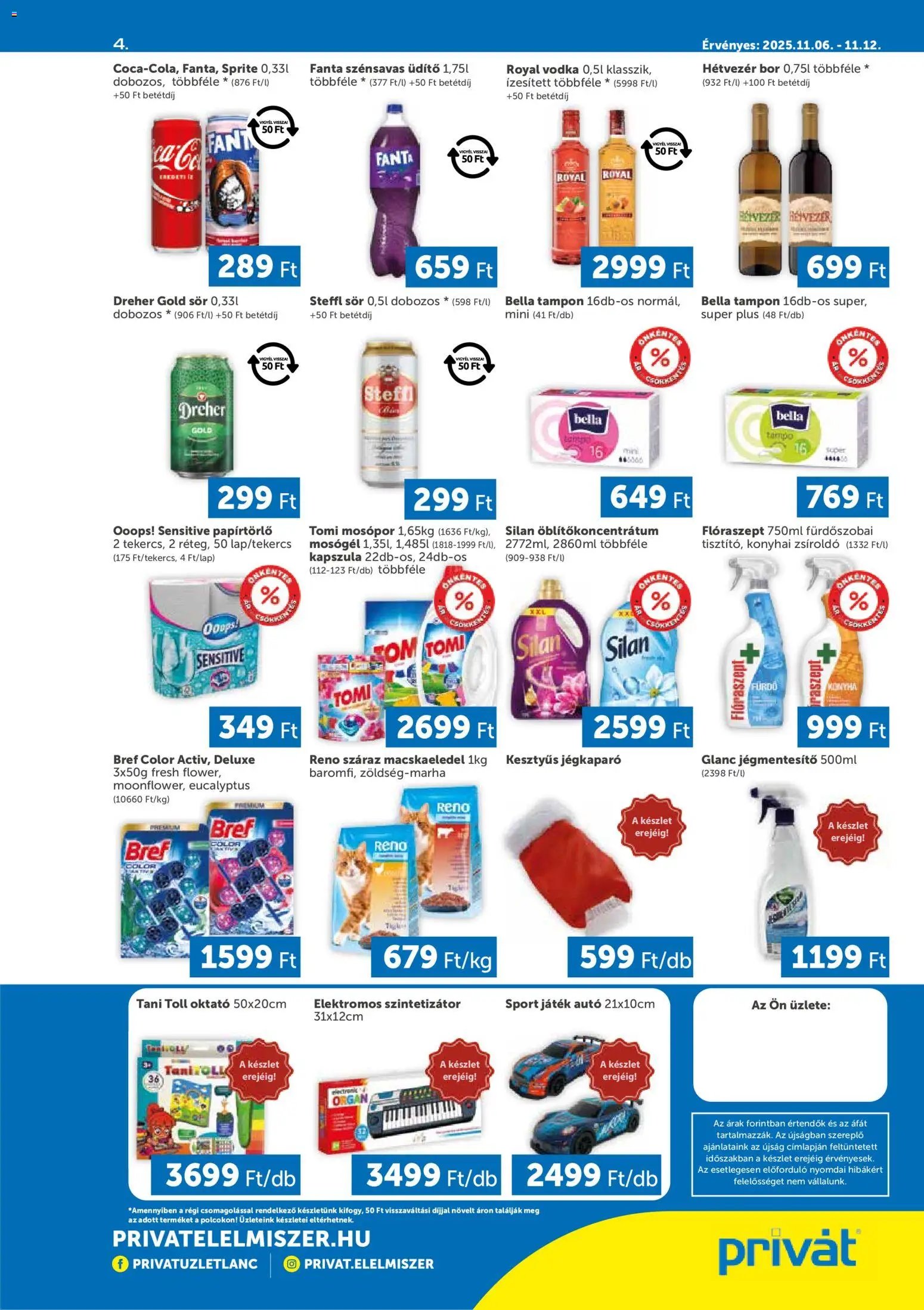 PRIVÁT újság 2025.11.06. Akciós újság PRIVÁT (2025-11-06 - 2025-12-11)