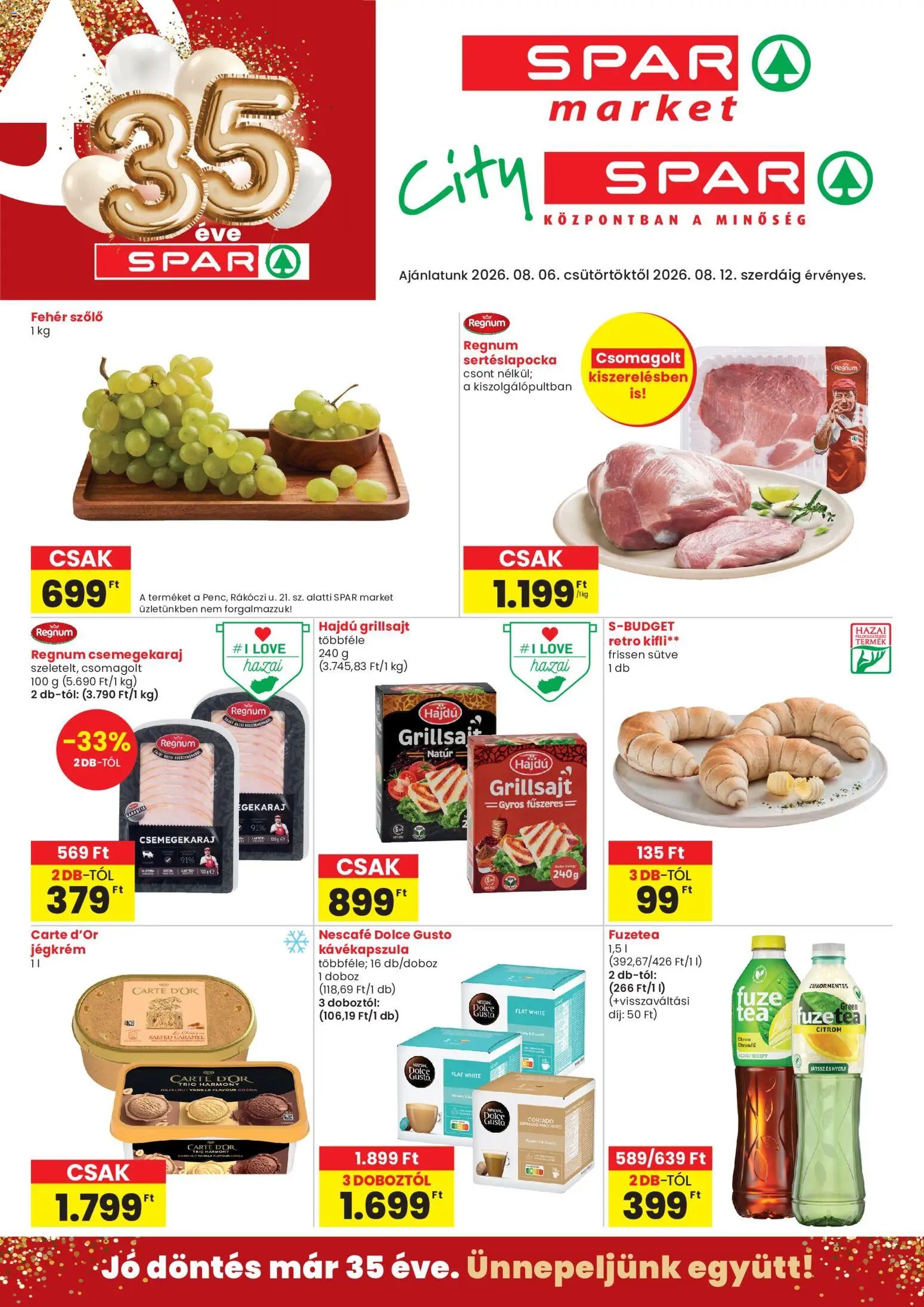 Spar Market újság 2026.08.06. Spar Market akciós újság