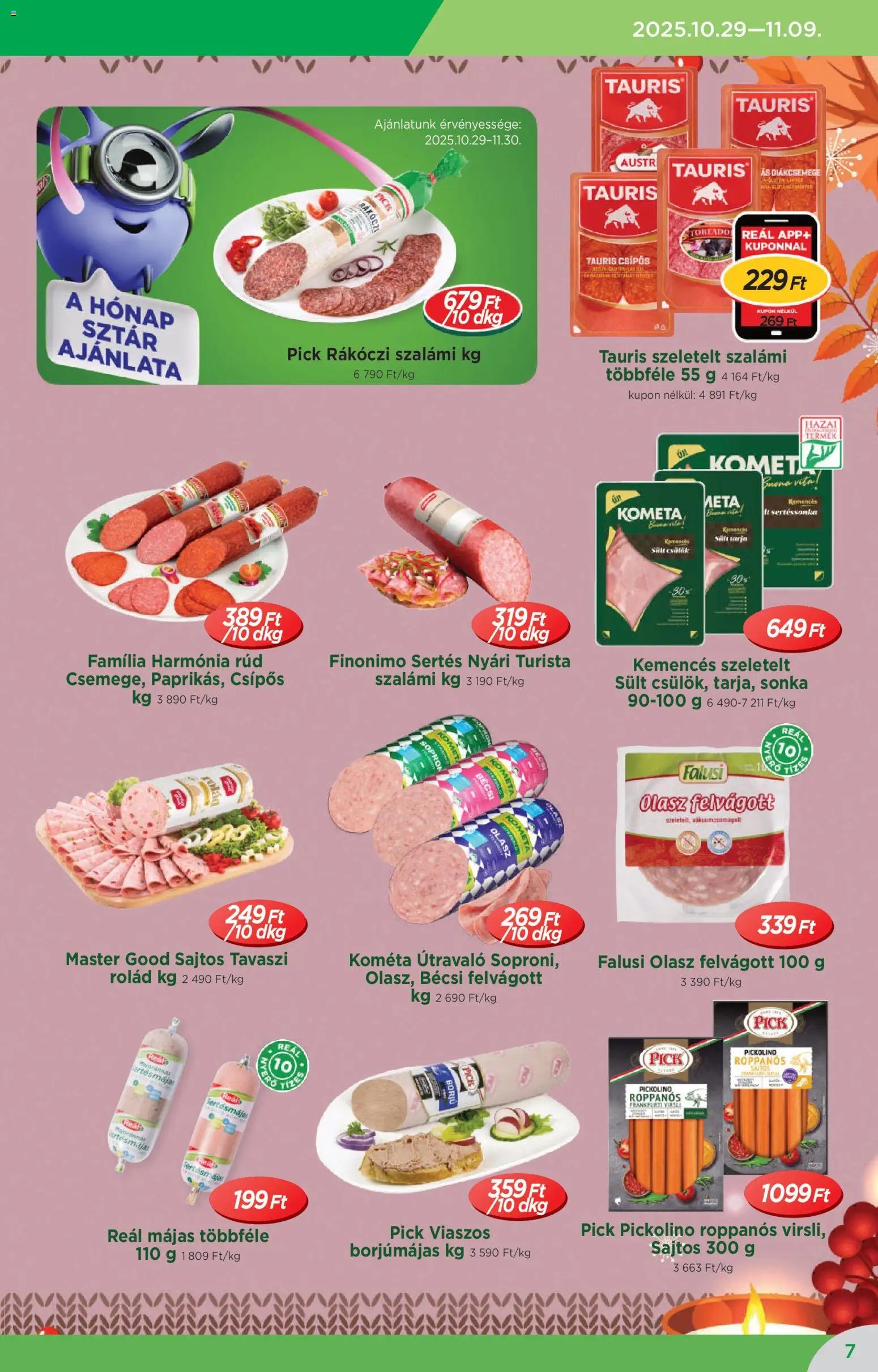 Reál újság 2025.10.29. Akciós újság Reál (2025-10-29 - 2025-11-09)