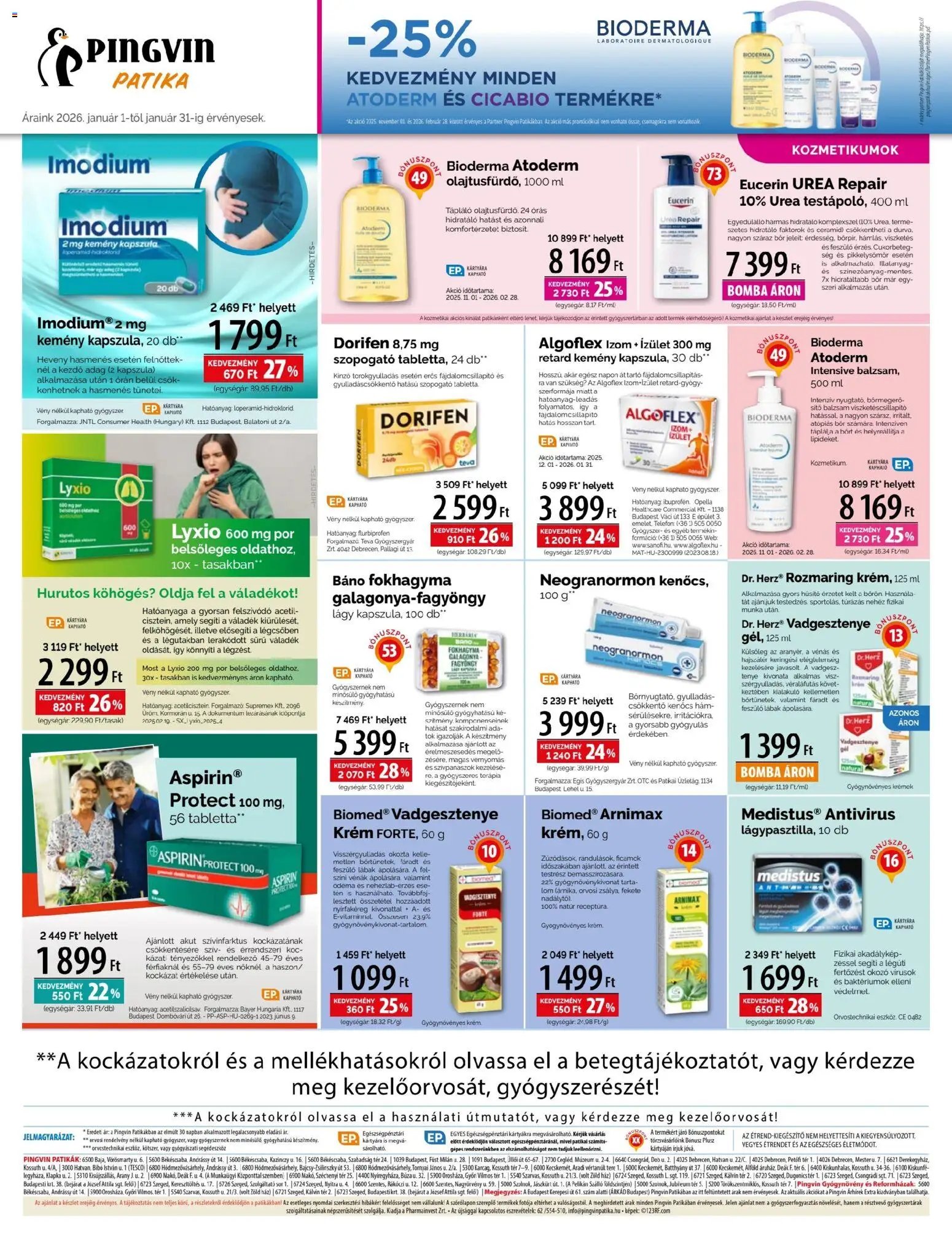 Pingvin Patika újság 2026.01.01. Akciós újság Pingvin Patika (2026-01-01 - 2026-01-31)