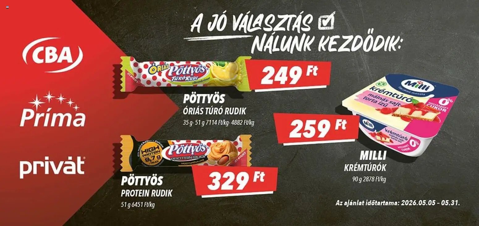 CBA újság 2026.05.05. CBA Aktuális óriásplakátok (2026-05-05 - 2026-05-31)