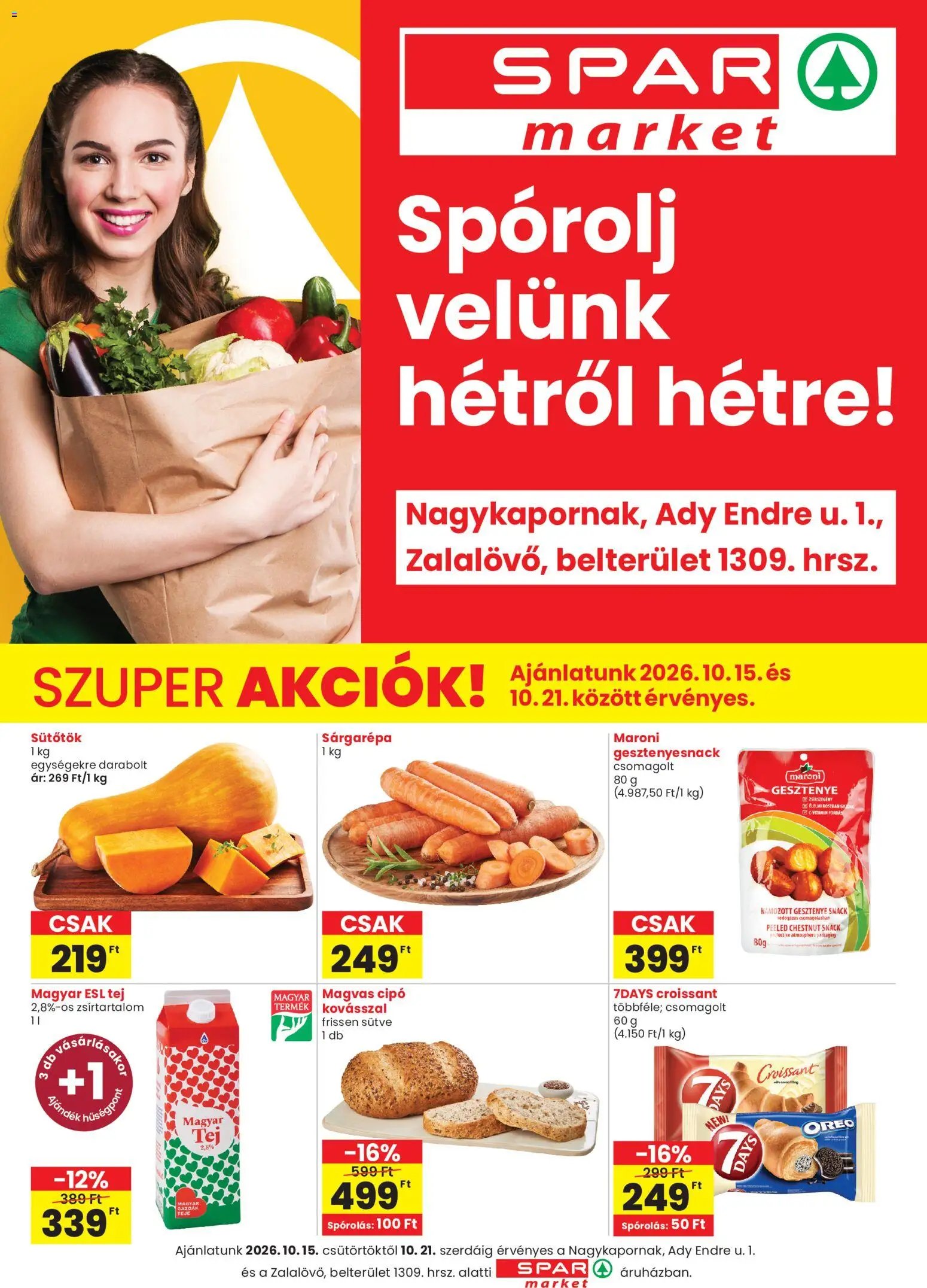 Spar Market akciós újság Zalalovő 2026.10.15. - lapozható formában szórólap ✳️