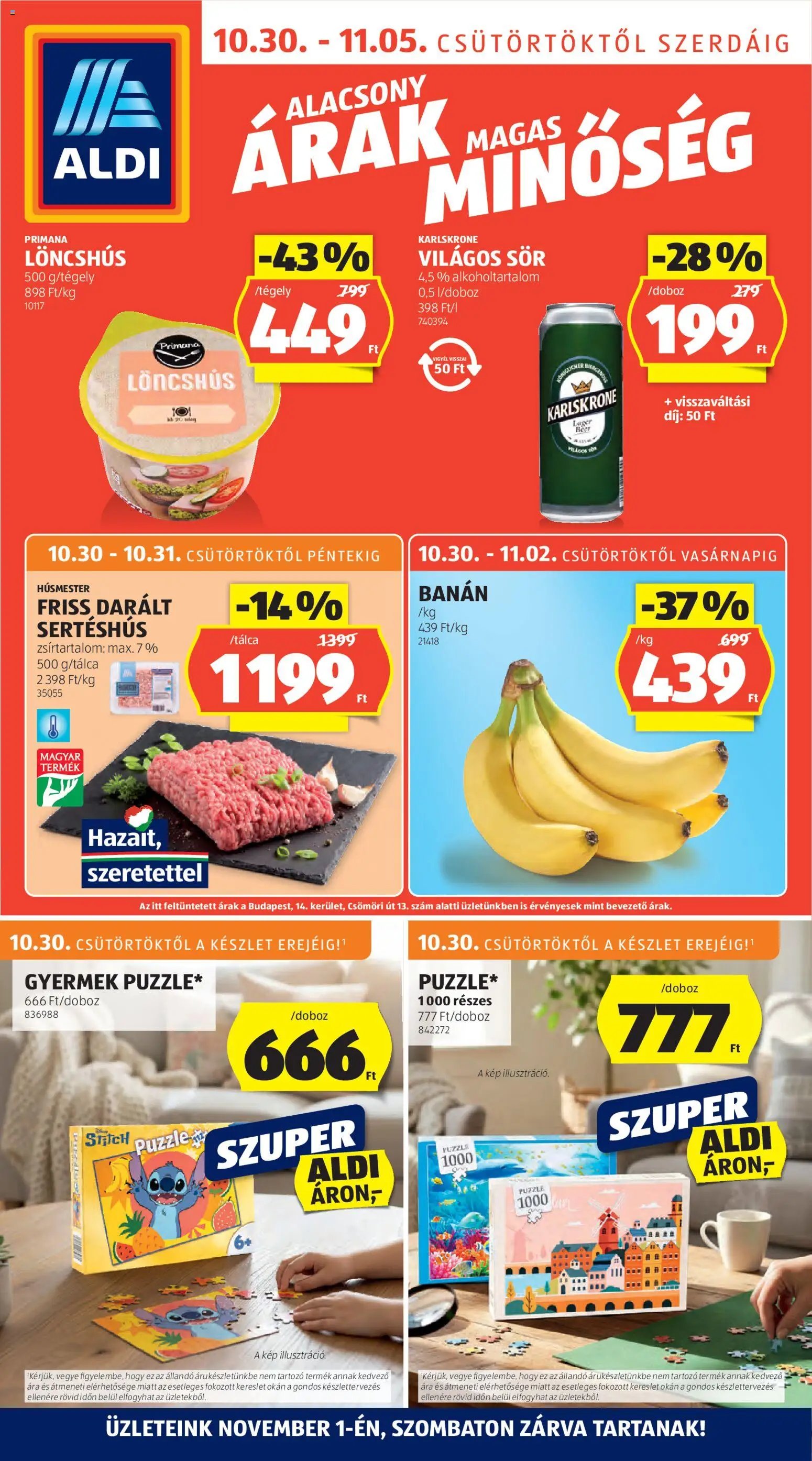 Aldi újság 2025.10.30. Akciós újság Aldi (2025-10-30 - 2025-11-05)