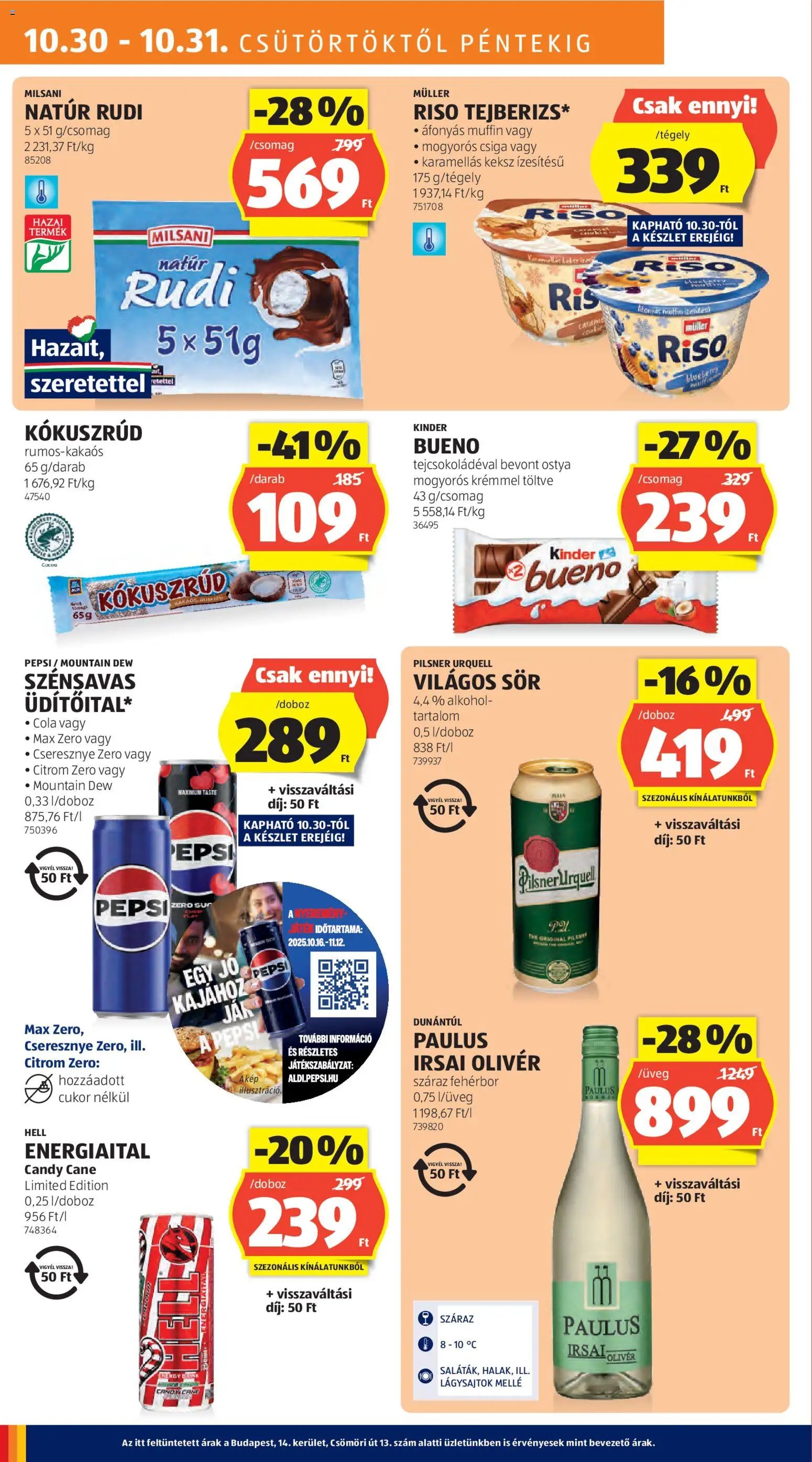 Aldi újság 2025.10.30. Akciós újság Aldi (2025-10-30 - 2025-11-05)
