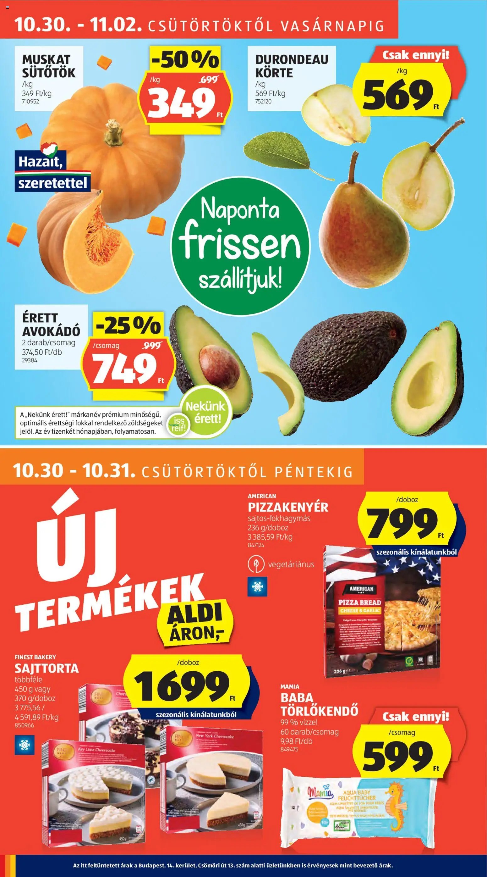 Aldi újság 2025.10.30. Akciós újság Aldi (2025-10-30 - 2025-11-05)