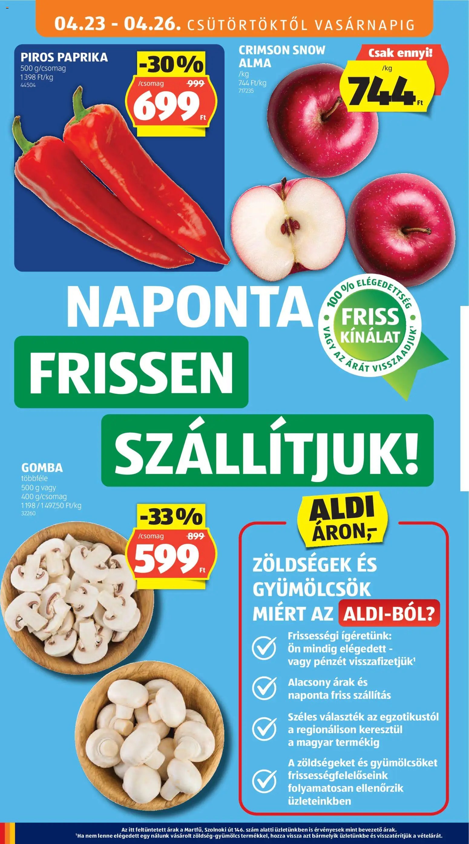 Aldi újság 2026.04.23. Aldi akciós újság (2026-04-23 - 2026-04-29)