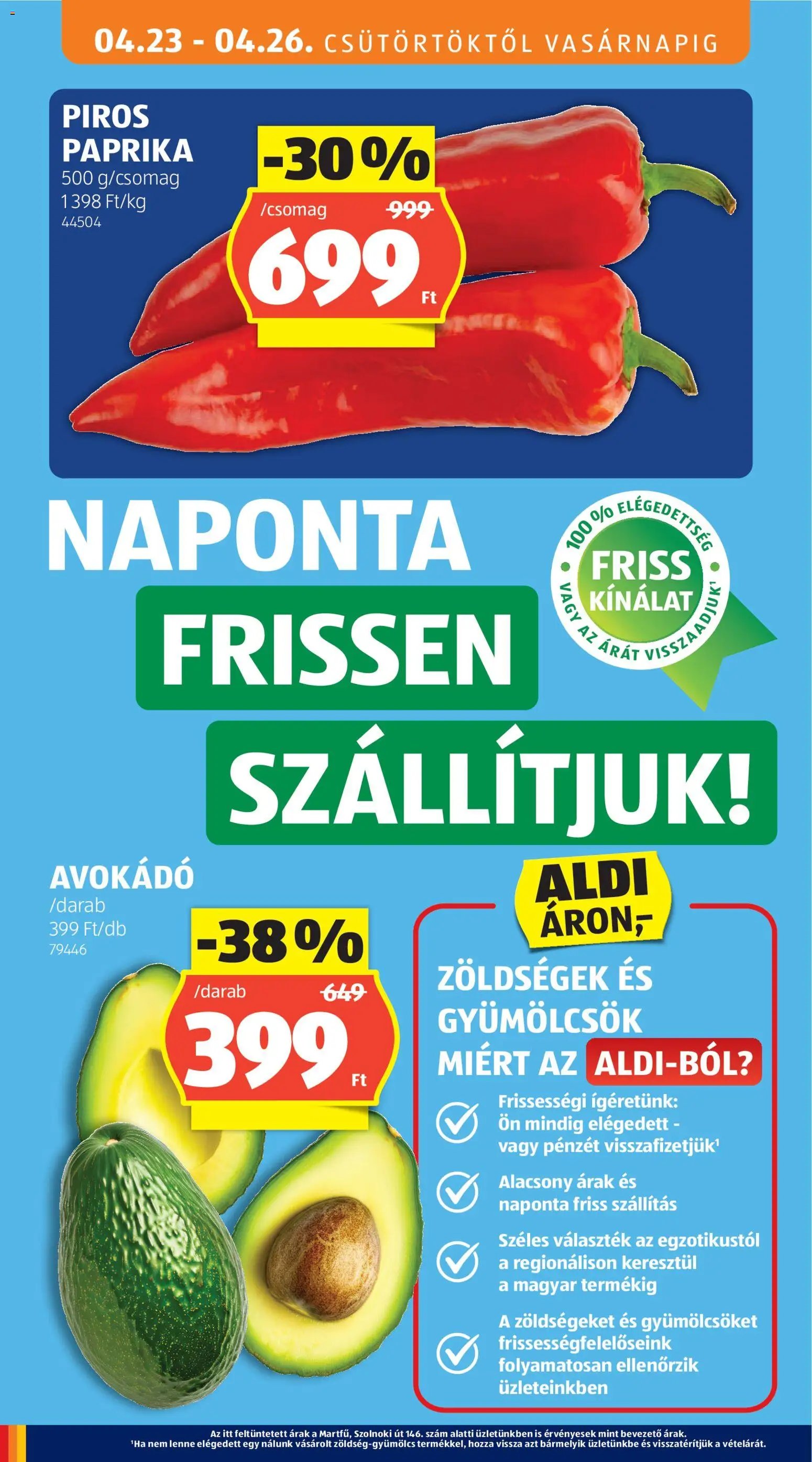 Aldi újság 2026.04.23. Aldi akciós újság (2026-04-23 - 2026-04-29)