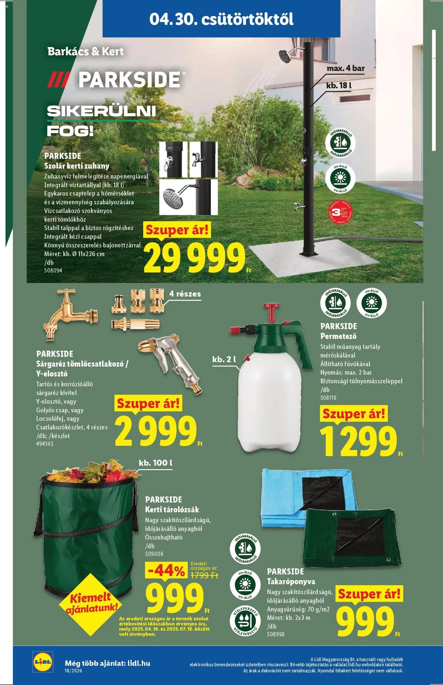 Lidl újság 2026.04.30. Lidl Nonfood kínálatunk (2026-04-30 - 2026-05-06)