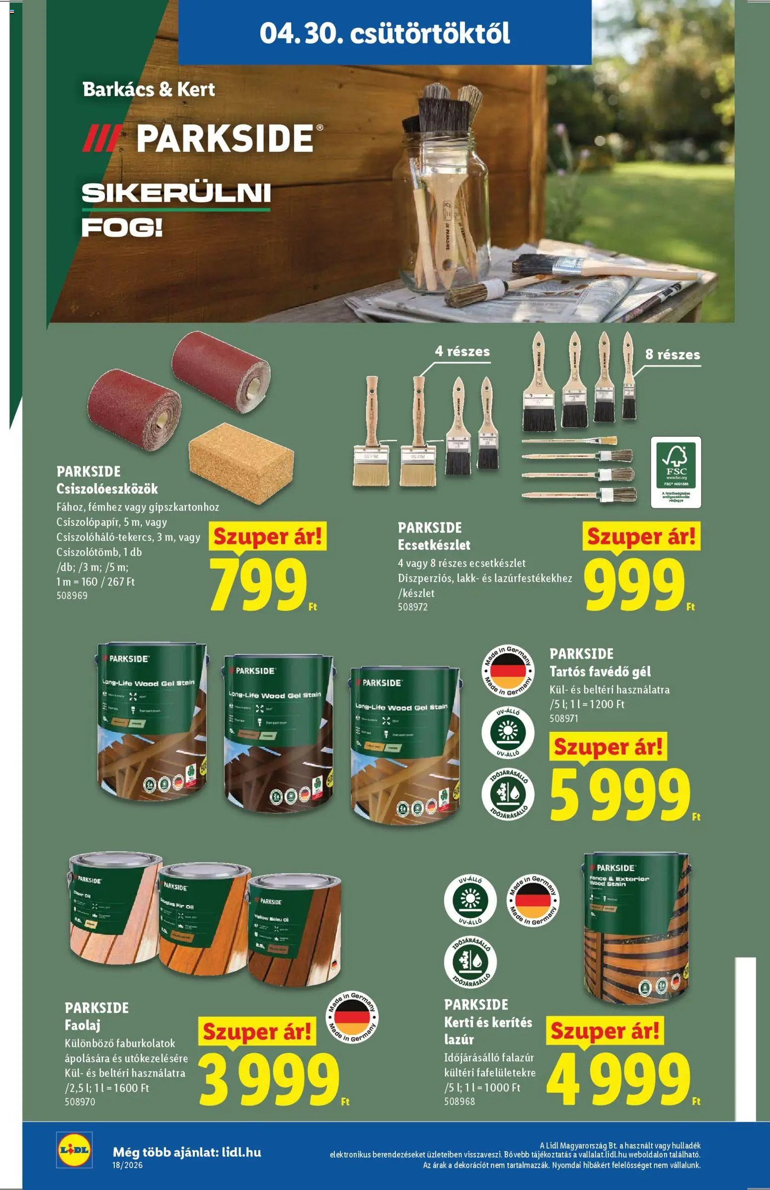 Lidl újság 2026.04.30. Lidl Nonfood kínálatunk (2026-04-30 - 2026-05-06)