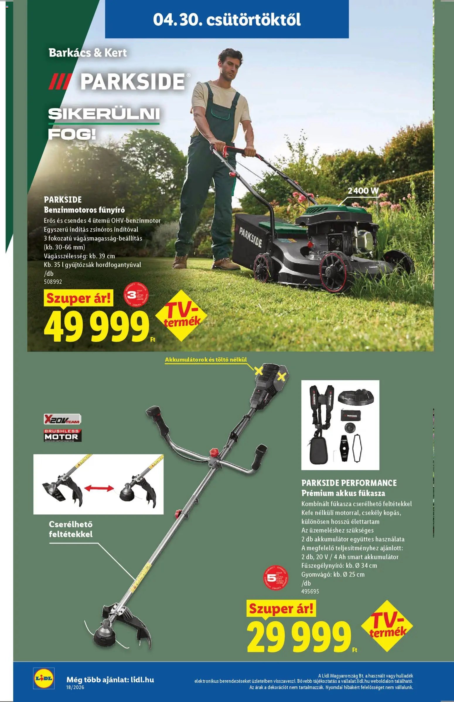 Lidl újság 2026.04.30. Lidl Nonfood kínálatunk (2026-04-30 - 2026-05-06)